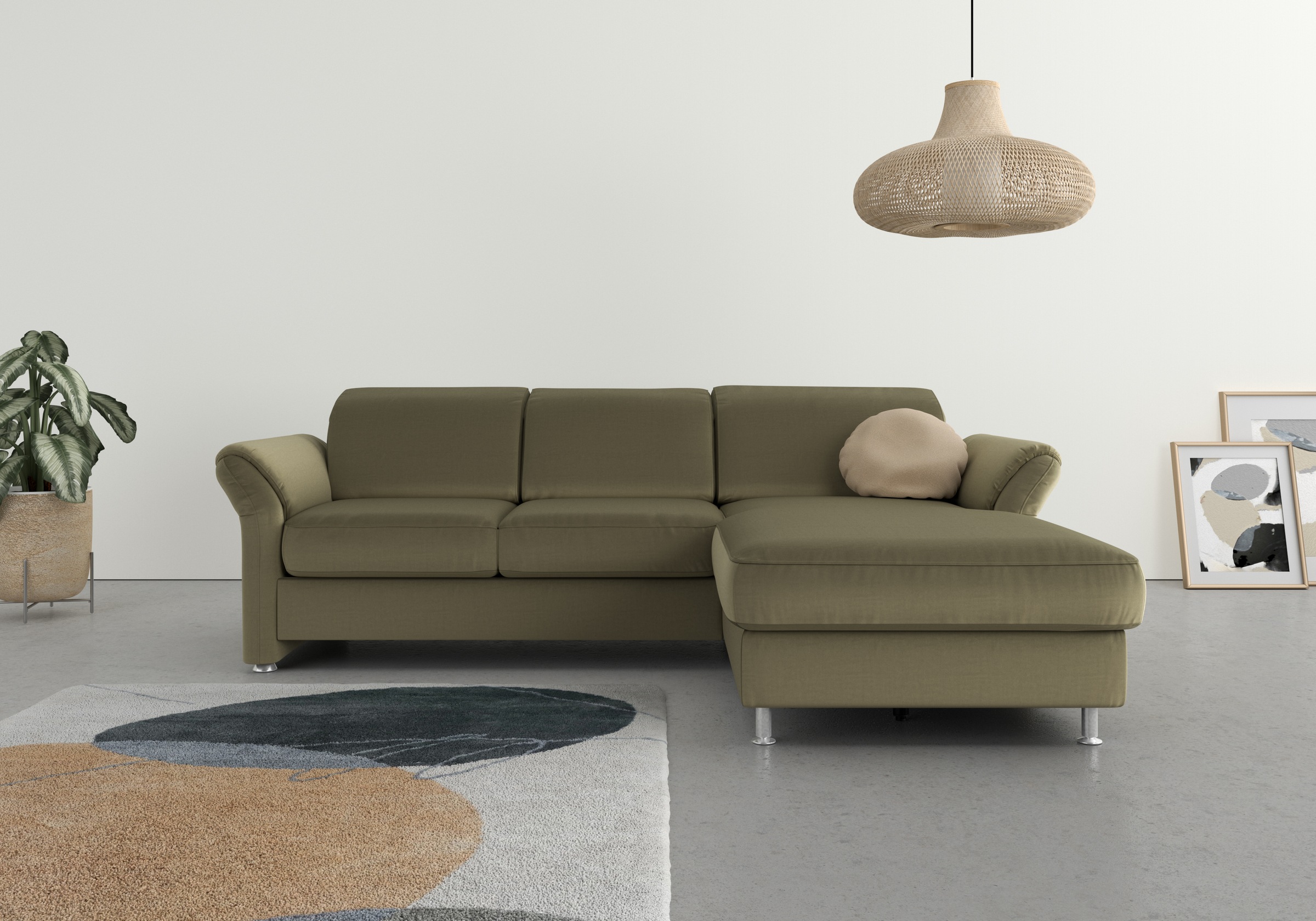 sit&more Ecksofa »Apulia L-Form«, wahlweise Bettfunktion, Bettkasten und Kopf- und Armteilverstellung