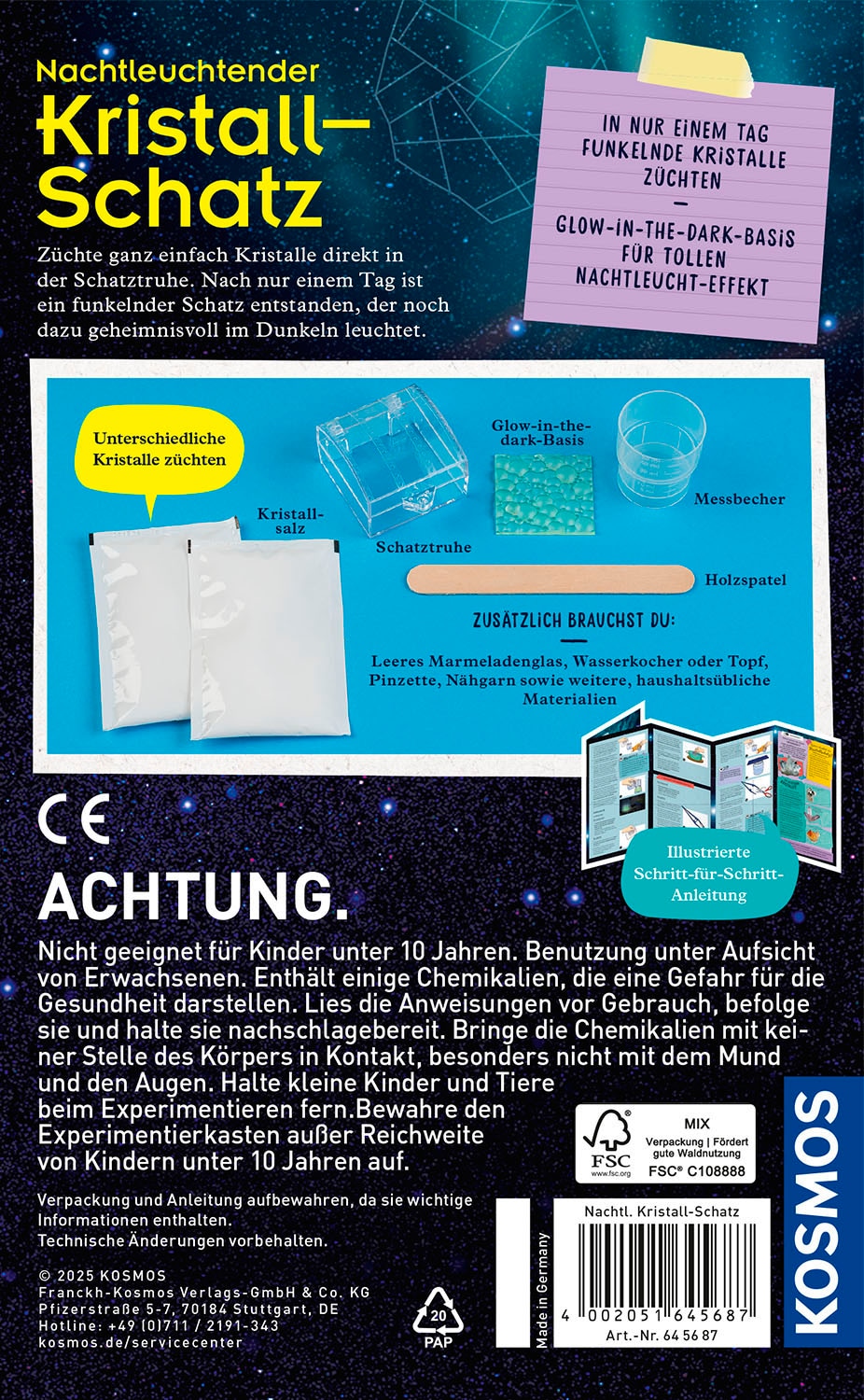 Kosmos Experimentierkasten »Nachtleuchtender Kristall-Schatz« Made in Germany