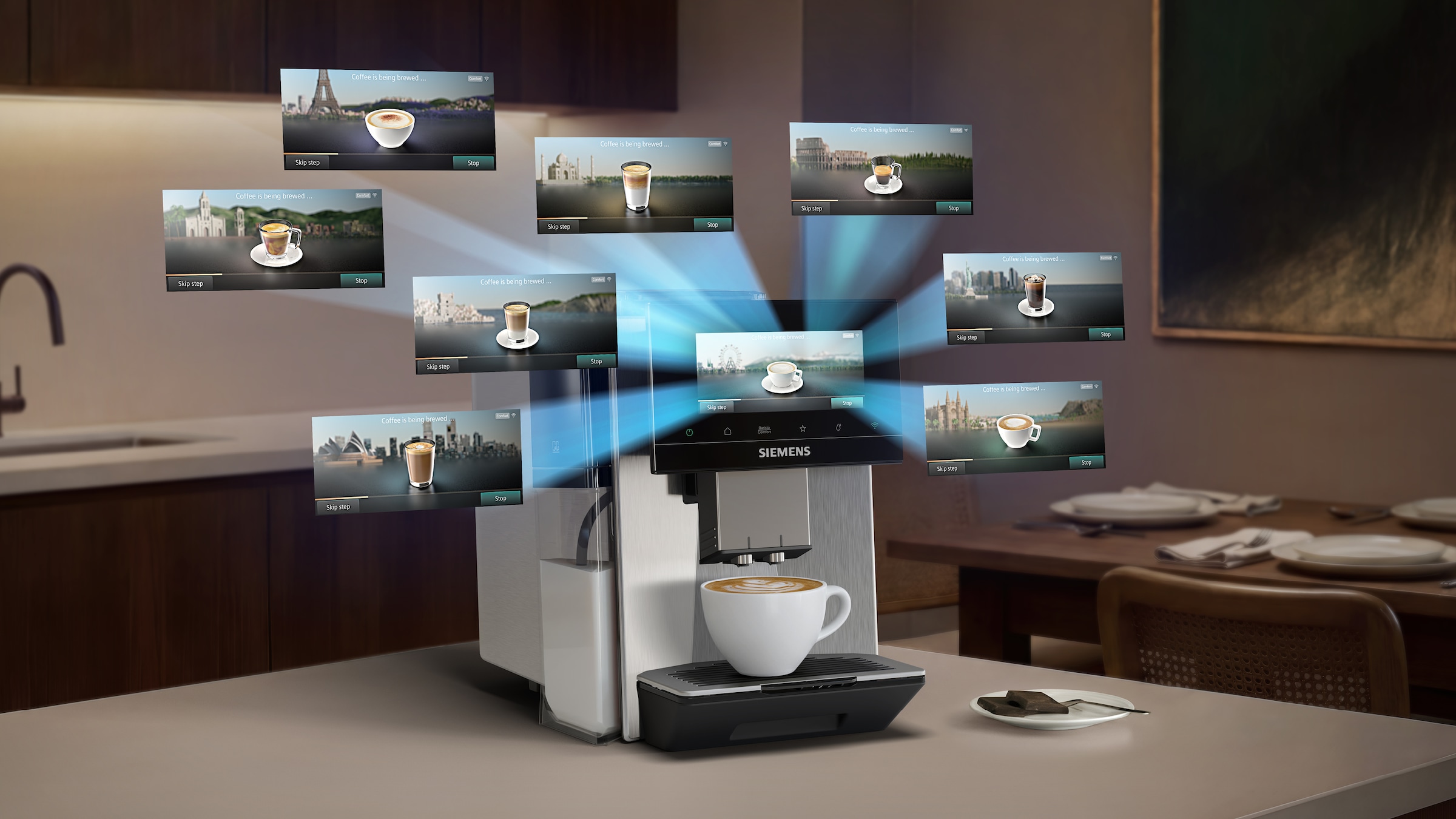 SIEMENS Kaffeevollautomat »TQ923EZ3« farbiges 6.8'' TFT-Display, individuelle Aromaeinstellung, Edelstahl