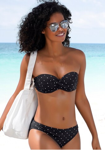 LASCANA Bügel-Bandeau-Bikini-Top »Sparkel«, mit klassischen Tupfen kaufen