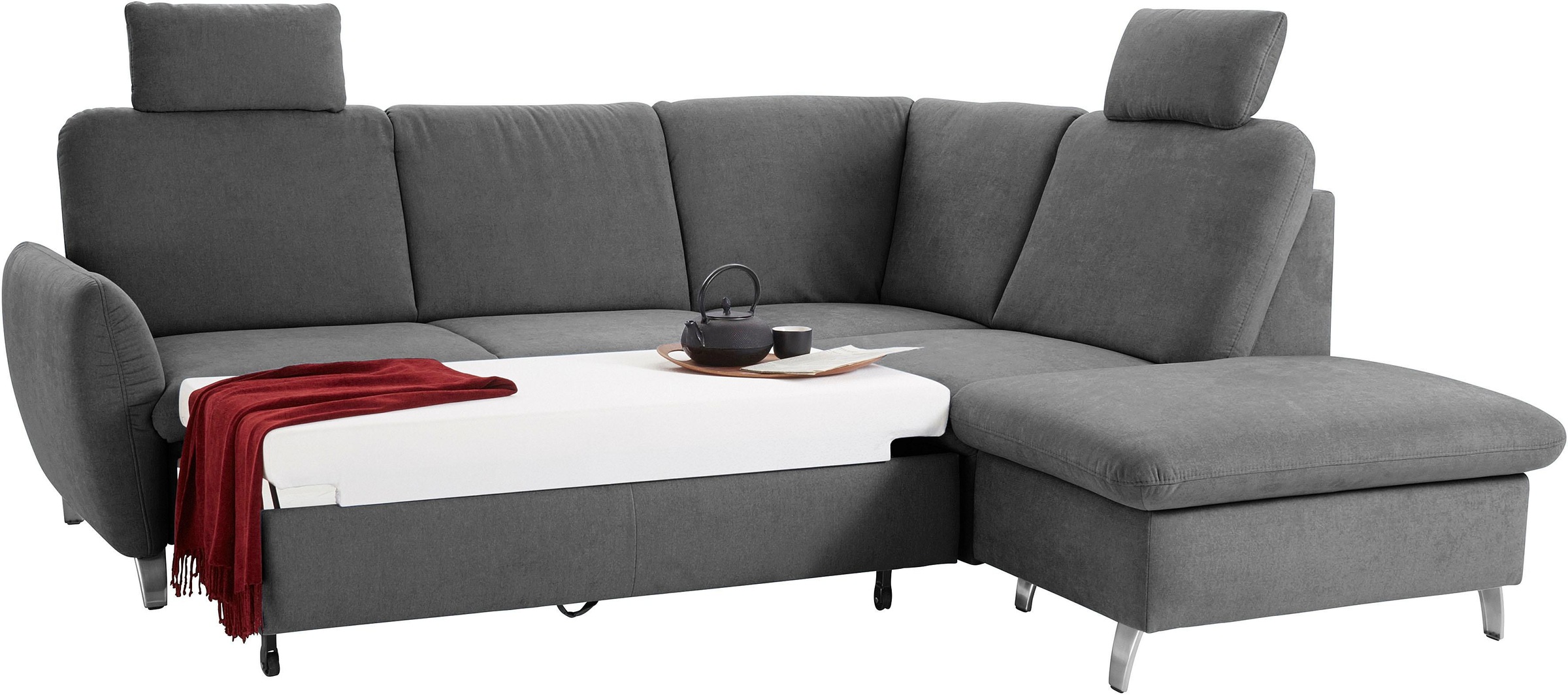 sit&more Ecksofa »Daytona L-Form«, mit Federkern, zwei Kopfstützen und wahlweise mit Bettfunktion