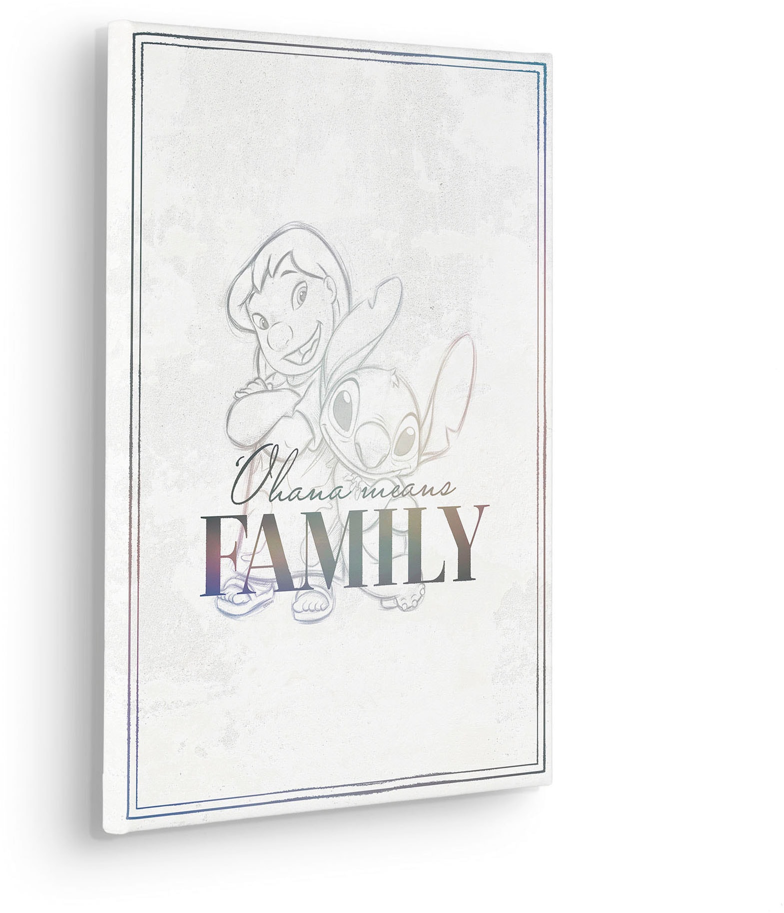 Komar Leinwandbild »Lilo & Stitch Family Goals - Größe 30 x 40 cm«, Disney, (1 St., 30 x 40 cm (Breite x Höhe), Keilrahmenbild mit Echtholzrahmen, Kinderzimmer