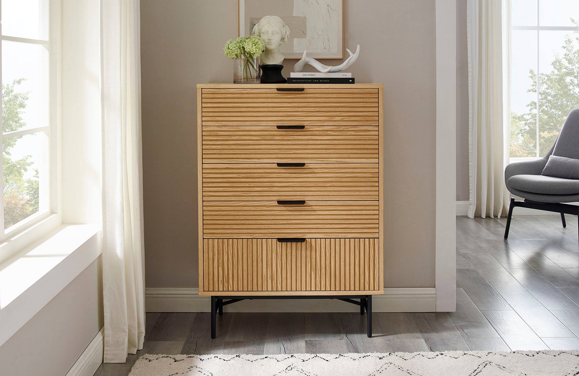 SalesFever Kommode »Visby Designer Sideboard mit Stil«, Eiche Echtholzfurni günstig online kaufen