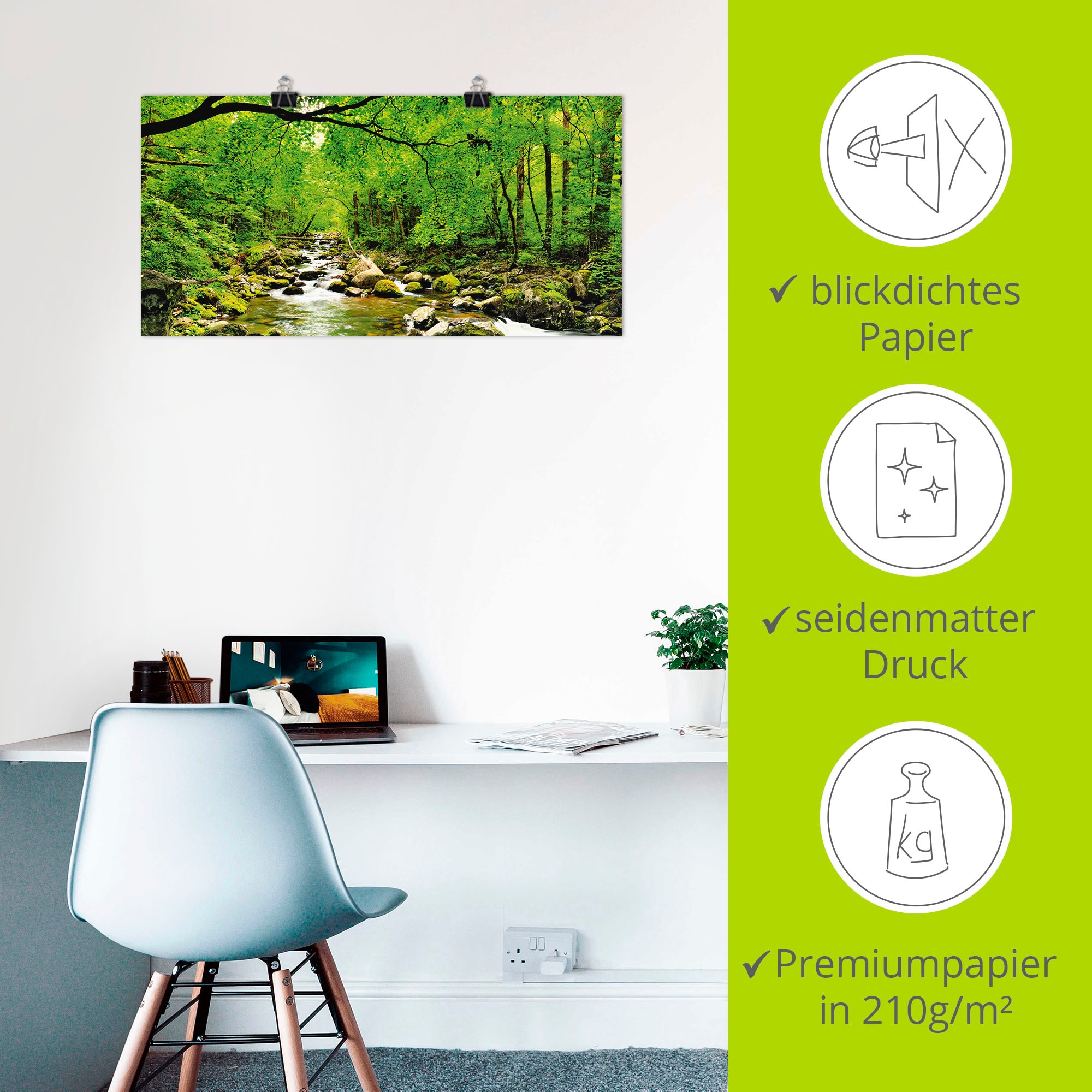 Artland Wandbild »Herbstwald Fluss Smolny« Wald 1 Stk. tlg. als Leinwandbild, Poster, Wandaufkleber in verschied. Größen