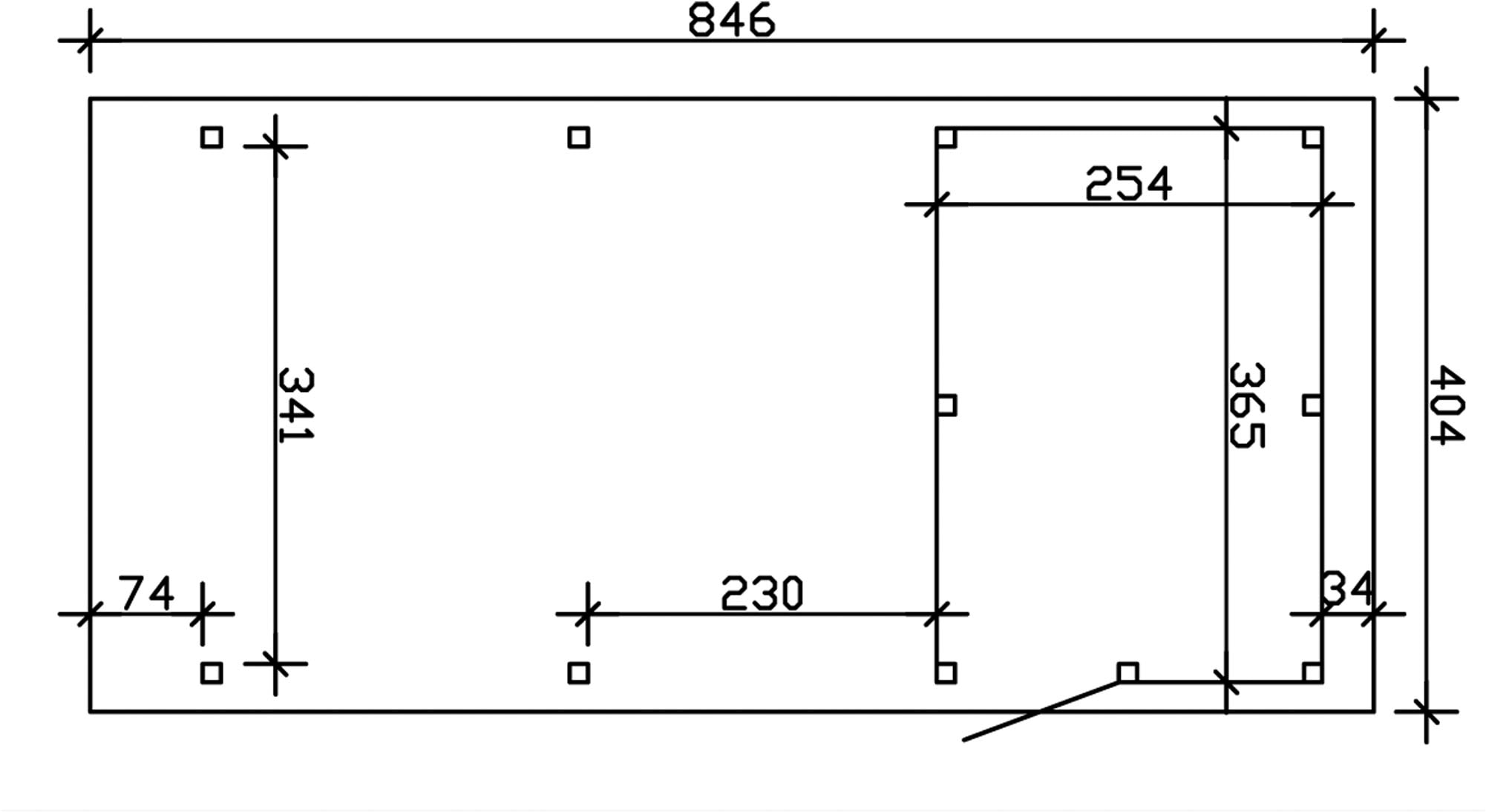 Skanholz Einzelcarport »Emsland«, Holz, 341 cm, Anthrazit