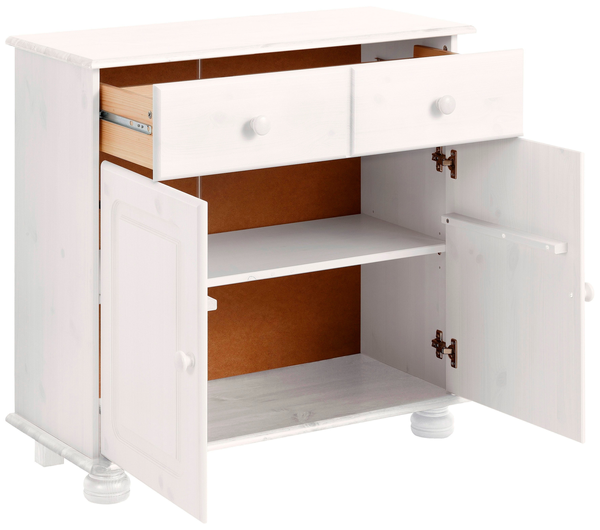 Home affaire Sideboard »Mette«, Kommode mit gefrästen, kugelförmigen Füßen, Breite 80 cm