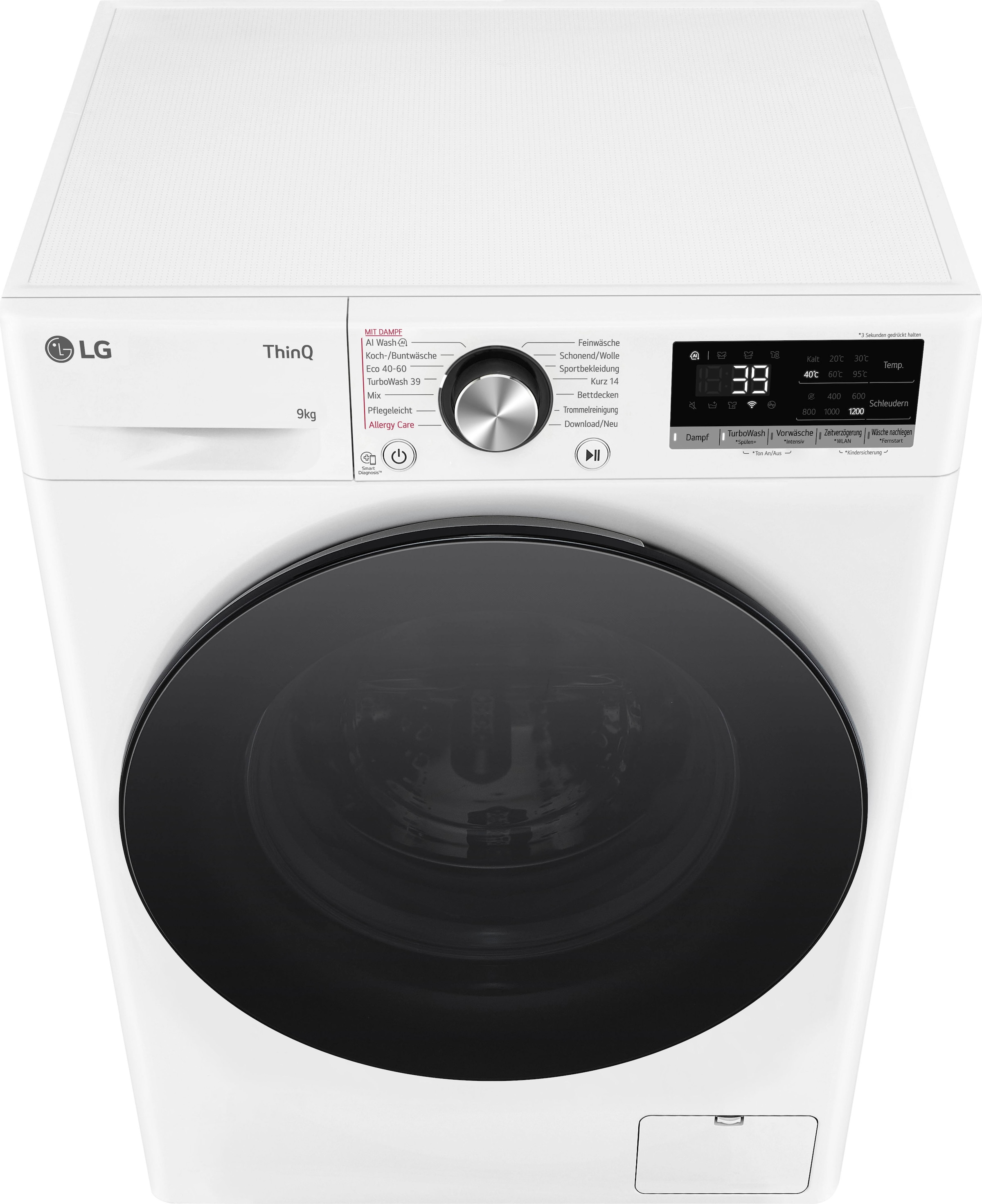 LG Waschmaschine »F2V7SLIM9(B)«, F2V7SLIM9, 9 kg, 1200 U/min, Raumsparer: nur 53,5 cm tief