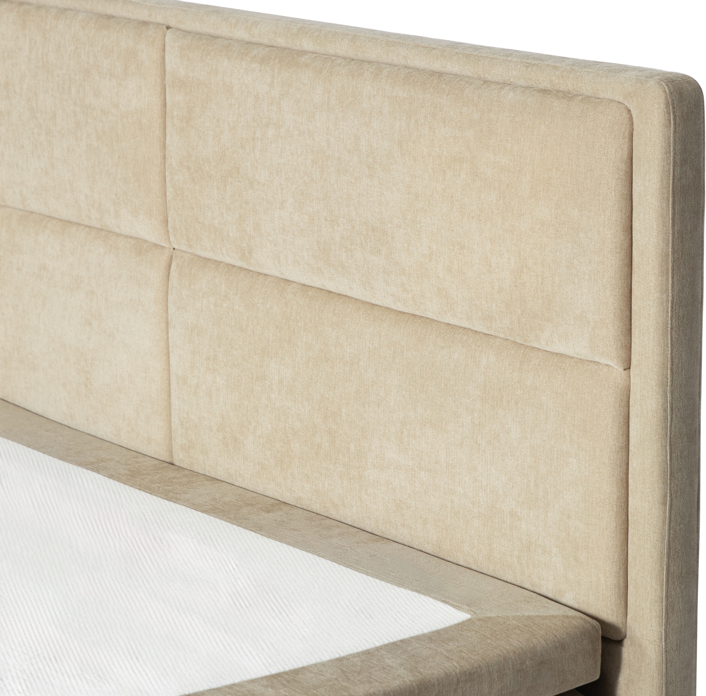 OTTO home Boxspringbett »VIVIANNE, Polsterbett mit 7-Zonen-Taschenfederkernmatratze H3« inkl. 7 cm Komfortschaum-Topper, Chenille-Bezug, 140- oder 180x200 cm