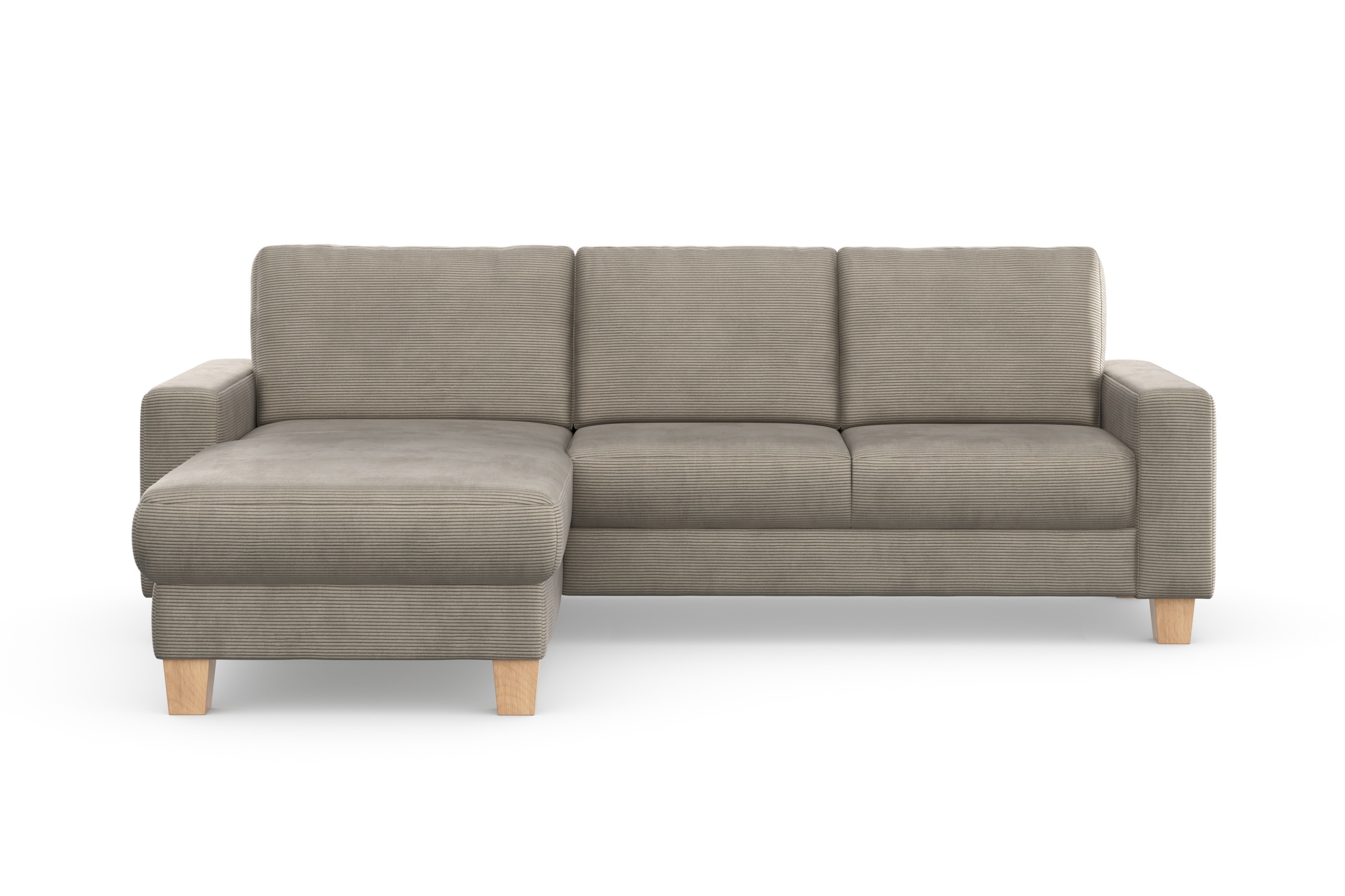 Home affaire Ecksofa »Summer L-Form«, mit Recamiere, mit oder ohne Bettfunktion und Bettkasten, Cord-Bezug