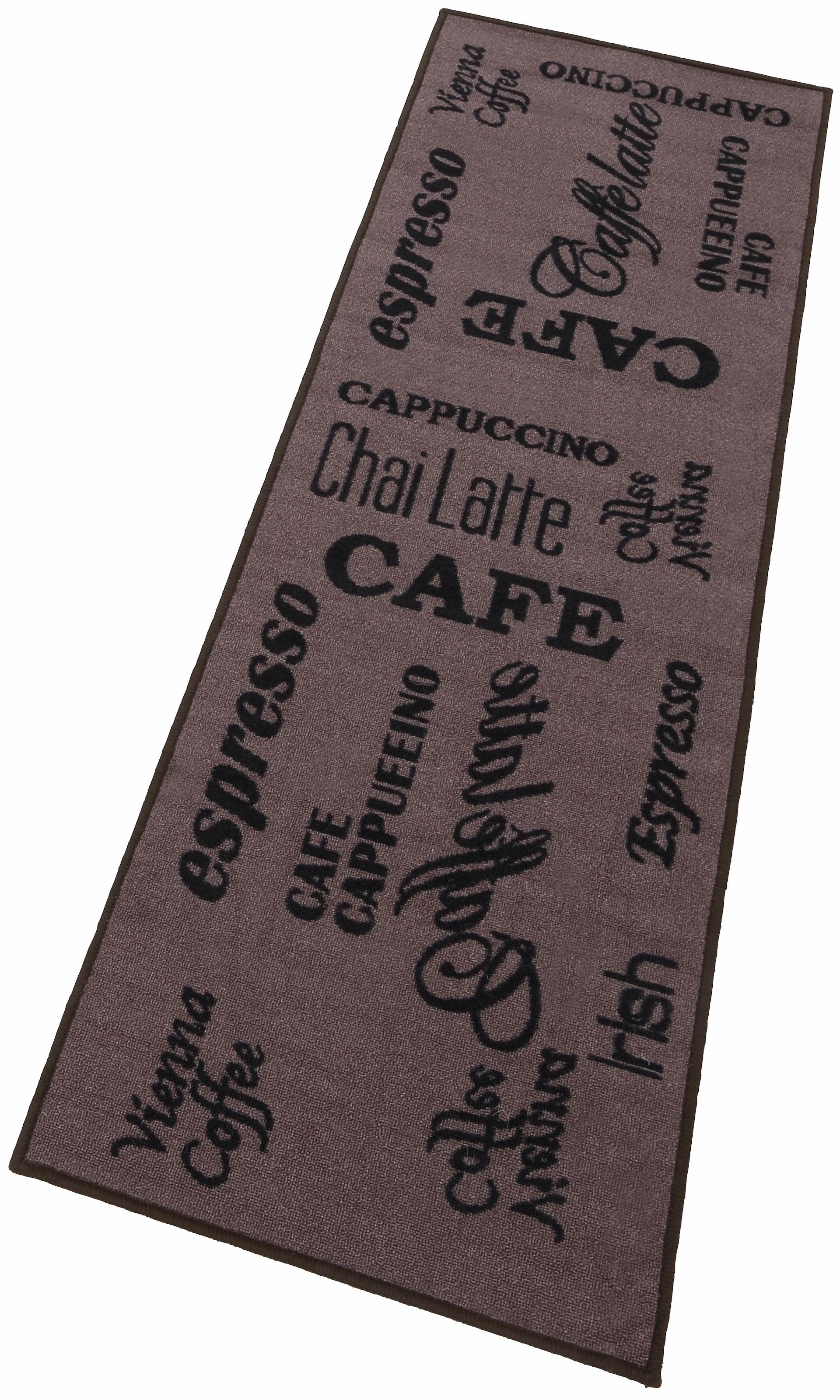 Andiamo Küchenläufer »Espresso«, rechteckig, 5 mm Höhe, mit Schriftzug, rut günstig online kaufen
