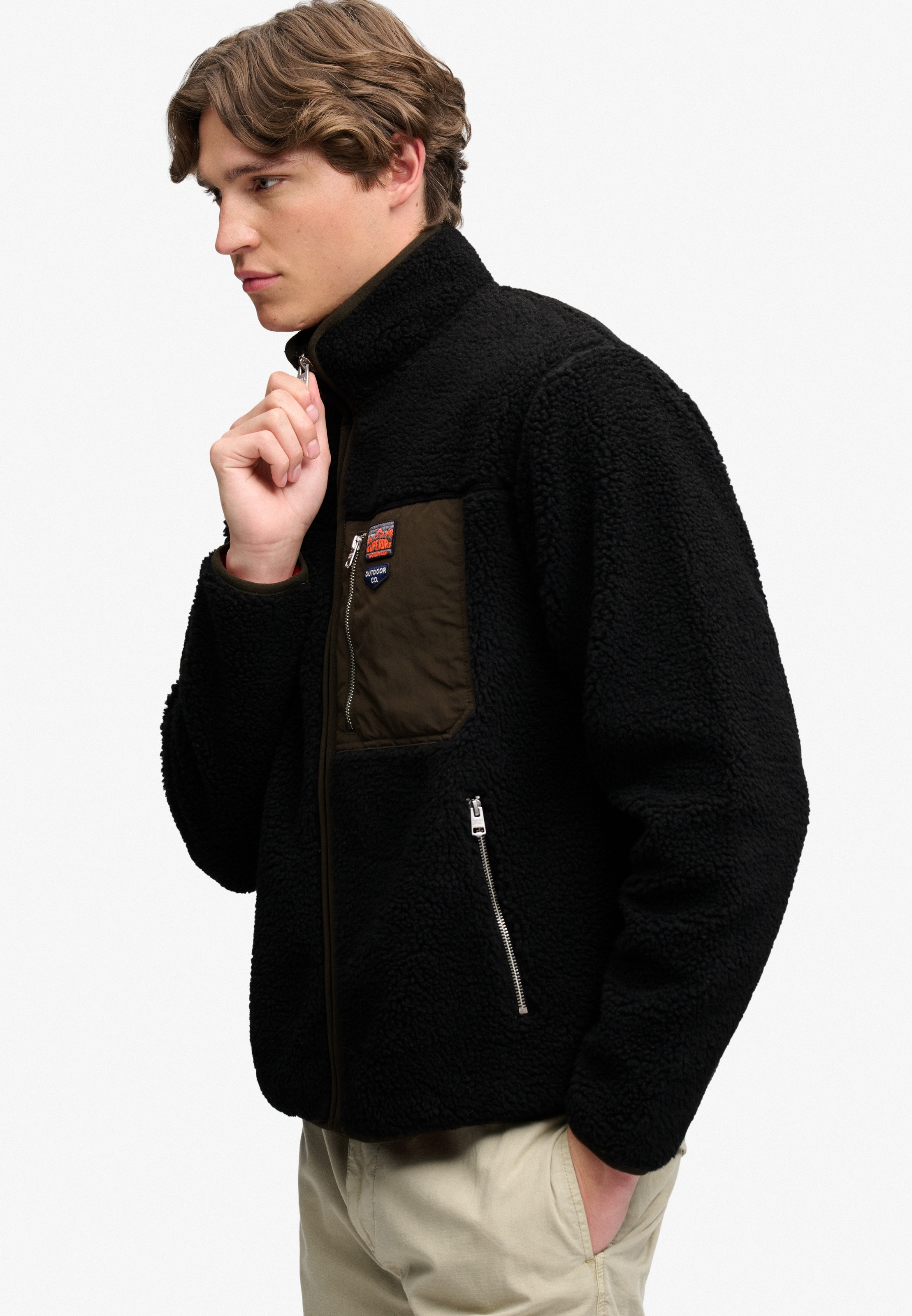 Superdry Sweatjacke »VINTAGE RETRO FULL ZIP FLEECE« Kunstfaser, relaxed fit