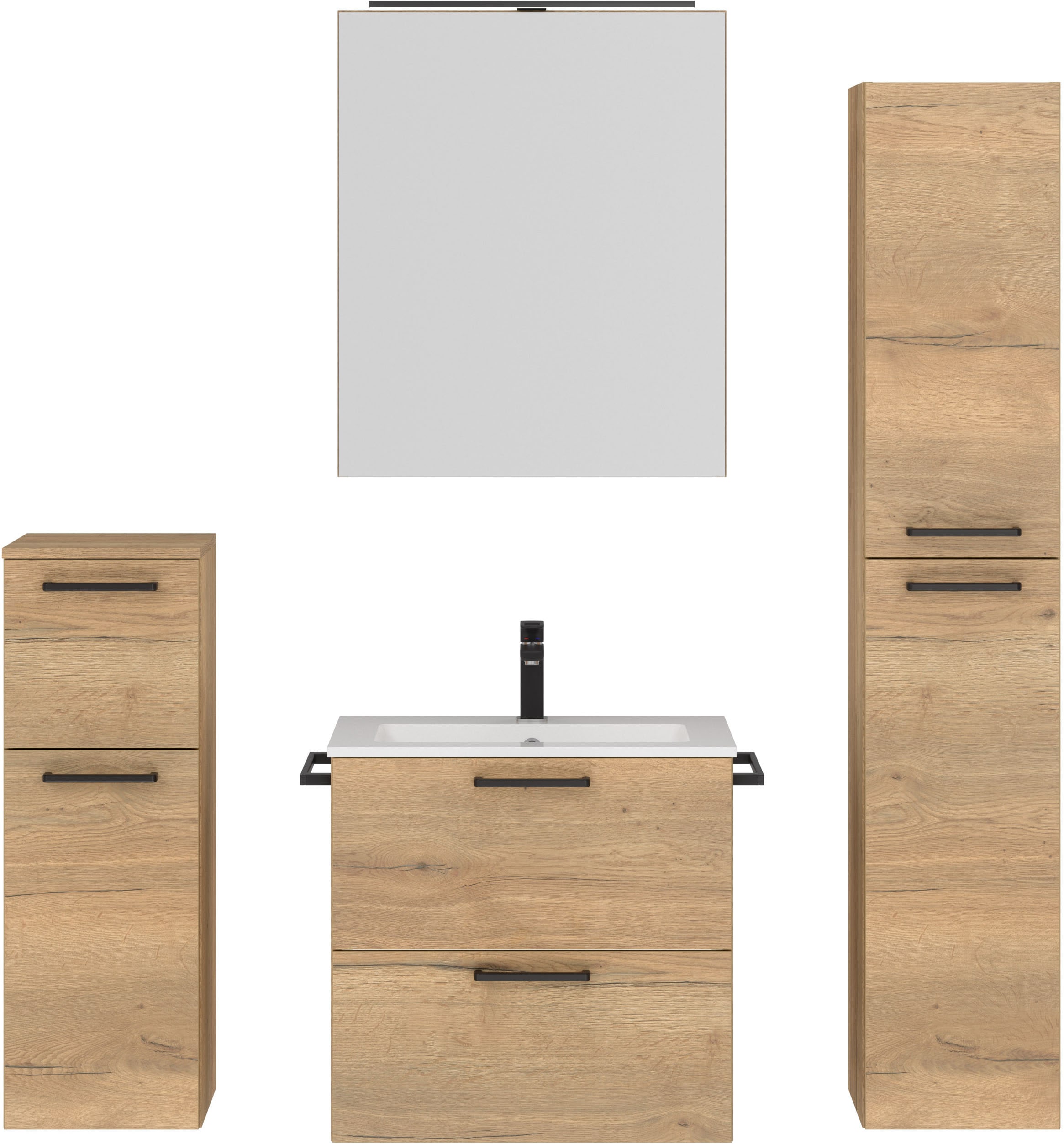 nobilia® Badmöbel-Set »Tolvina« vormontiert, mit Soft-Close, 4 Stk. tlg. in günstig online kaufen
