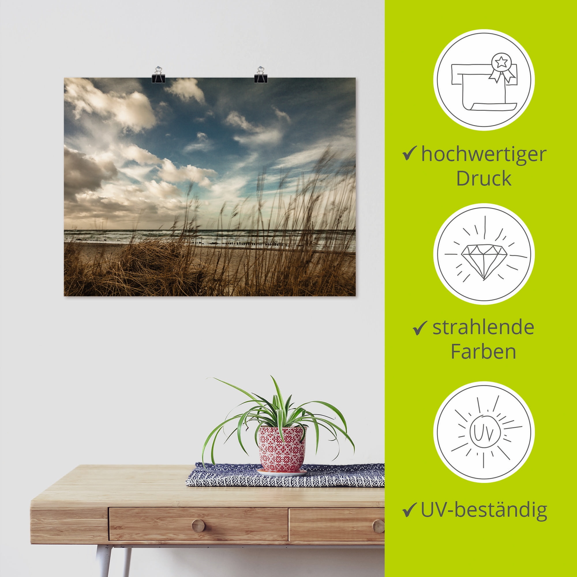 Artland Wandbild »An der Küste der Ostsee«, Gewässer, (1 St.), als Leinwandbild, Poster in verschied. Größen