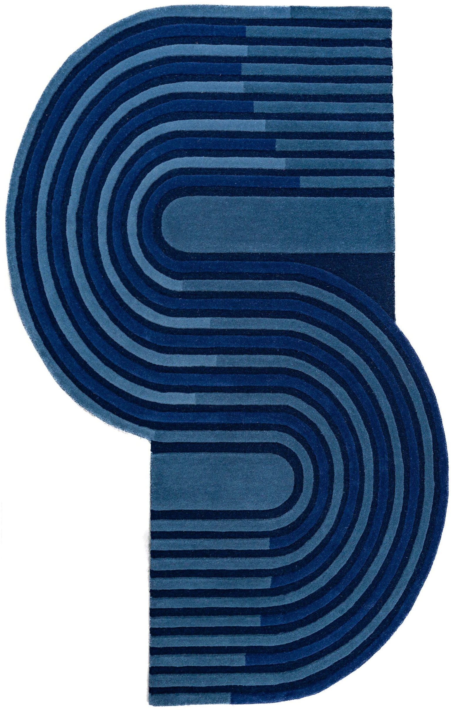 FLAIR RUGS Wollteppich »Conway Retro«, rechteckig, 12 mm Höhe, Hoch-Tief-Struktur
