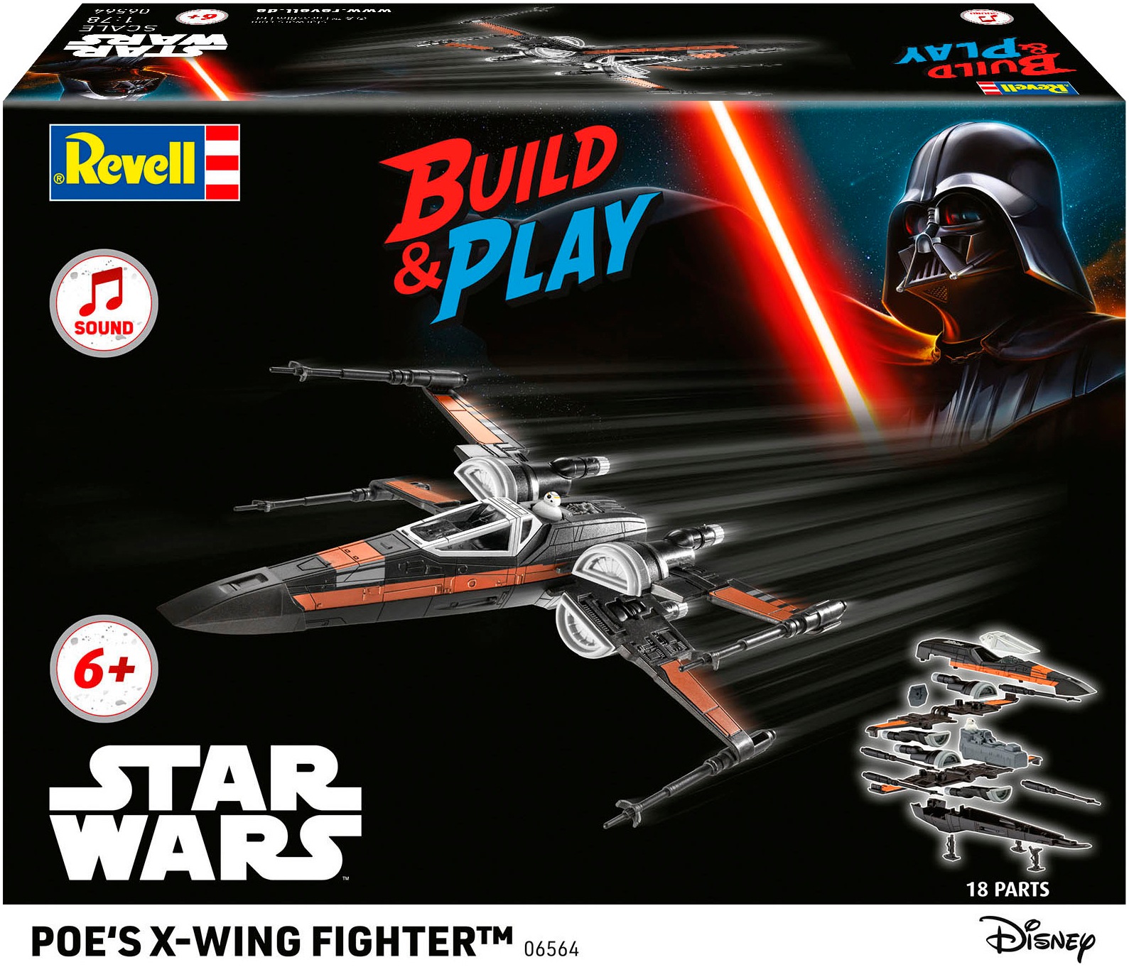 Revell® Modellbausatz »Build&Play, Star Wars Poe's X-Wing Fighter« mit Sound