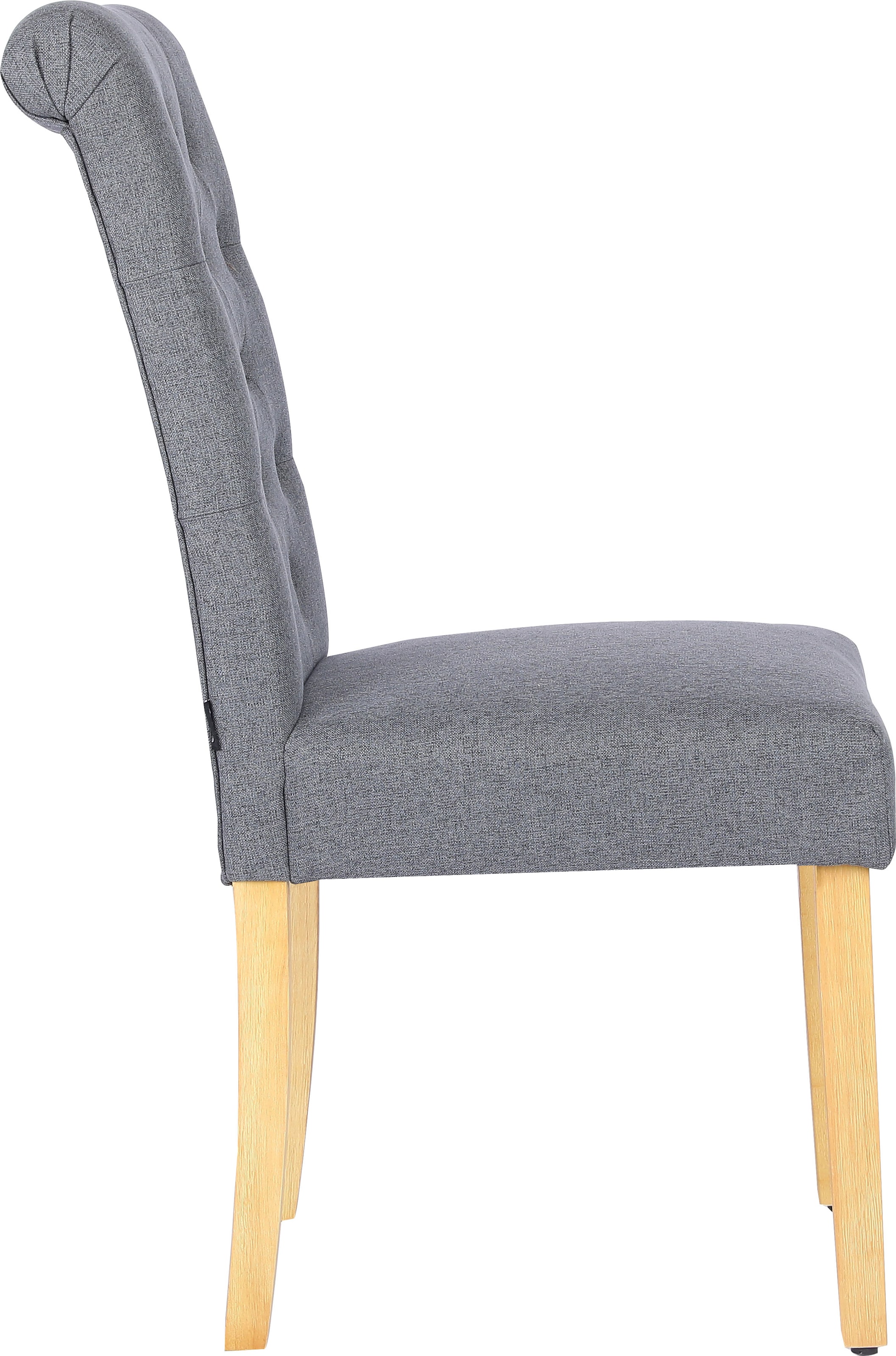 Home affaire Esszimmerstuhl »Liao, 2er-Set«, (Set), pflegeleichter Webstoff Bezug, Knopfheftung, Sitzhöhe ca. 51 cm