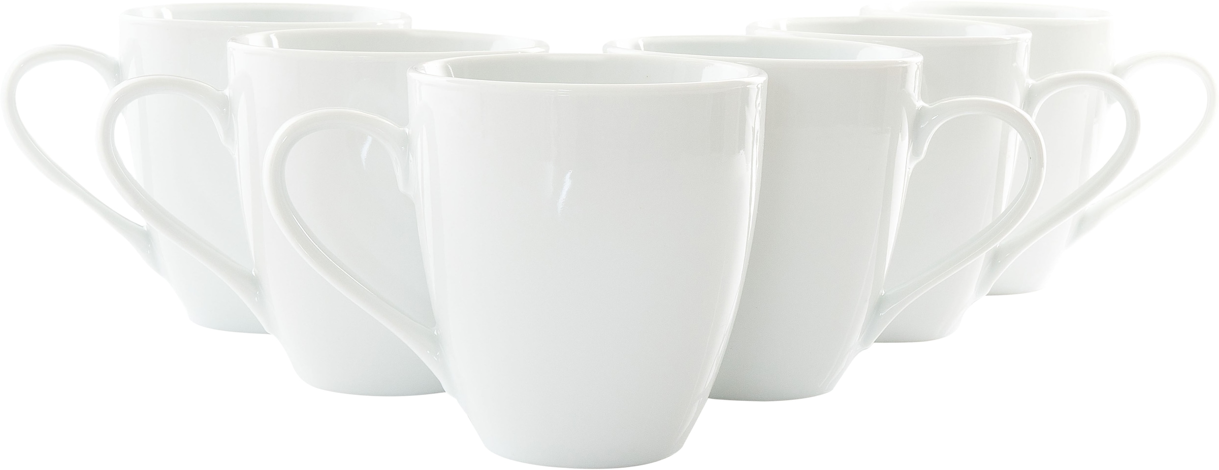Retsch Arzberg Becher, (Set, 6 tlg., 6teilig), großer XXL Henkelbecher in gefällig bauchiger Form, 6-teilig, 500 ml