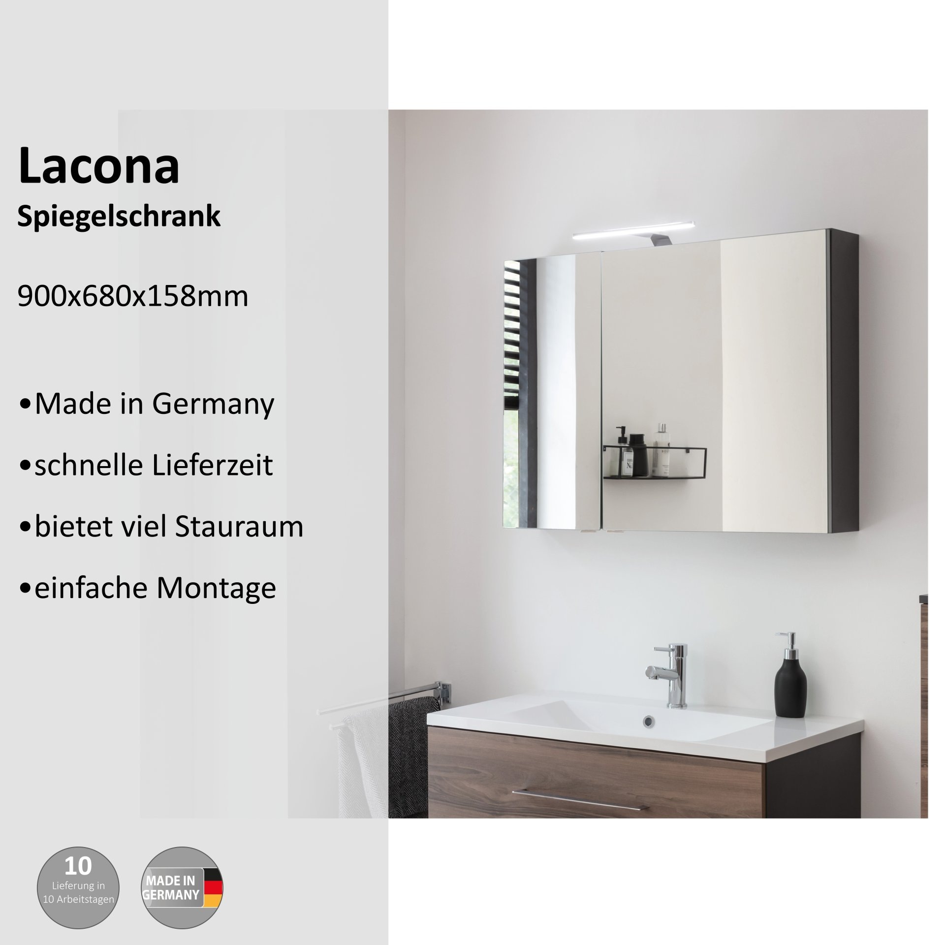 welltime Spiegelschrank »Lacona«