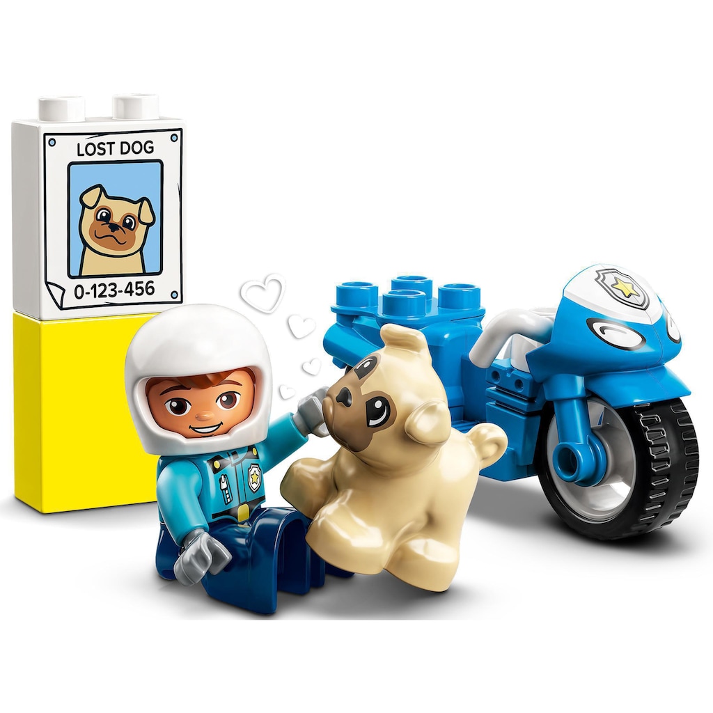 LEGO® Konstruktionsspielsteine »Polizeimotorrad (10967), LEGO® DUPLO«, (5 St.)