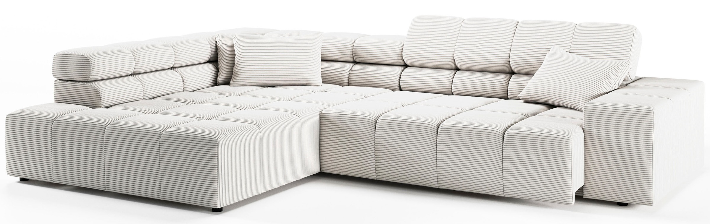 INOSIGN Ecksofa »Ancona incl. Kopfteilverstellung, Breite 319cm, L-Form«, wahlweise motorische Sitztiefenverstellung, auch in Cord + Easy Care