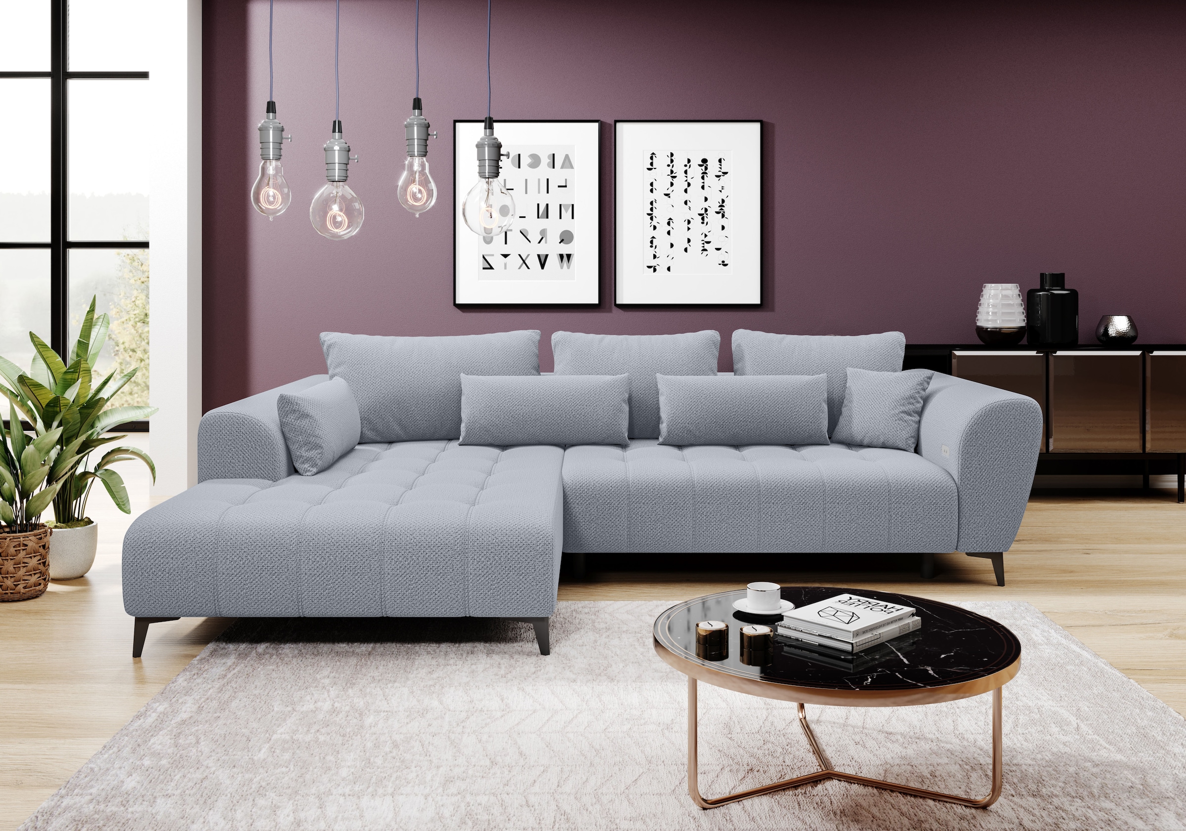 WERK2 Ecksofa »Memo Garay« Luxus in Übergröße: XXL-Liegefläche, Komfort-Ott günstig online kaufen