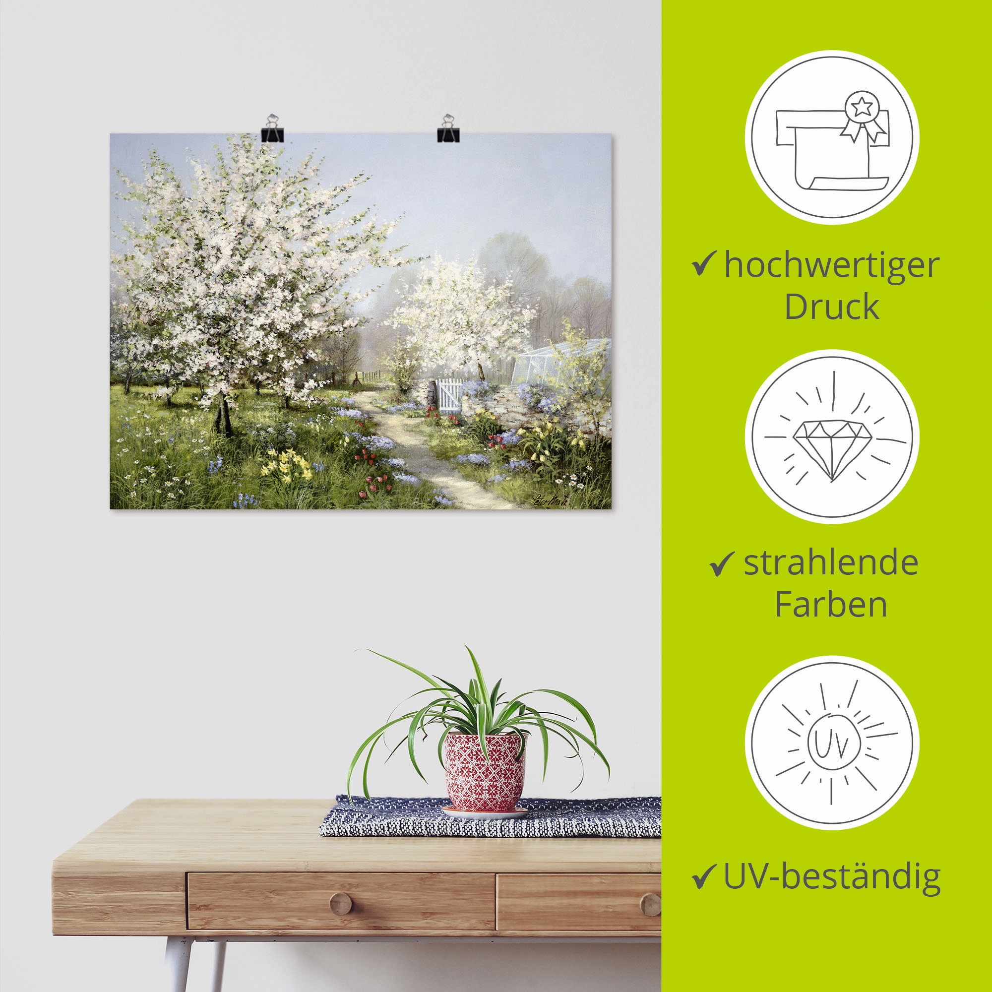 Artland Wandbild »Frühlingsblüten«, Wiesen & Bäume, (1 St.), als Leinwandbild, Poster, Wandaufkleber in verschied. Größen