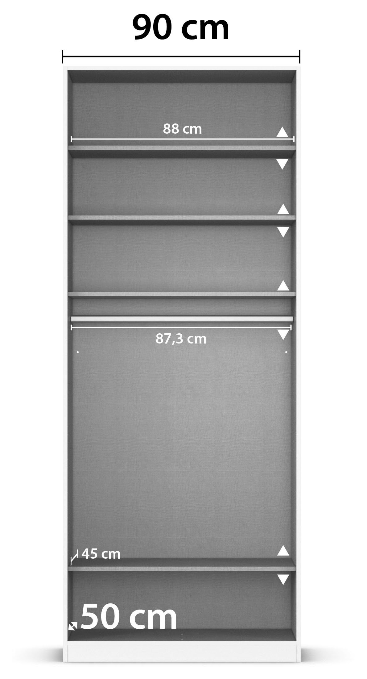 rauch Drehtürenschrank »Kleiderschrank Schrank Garderobe AGORDO TOPSELLER Schlafzimmer«, (in zwei Griff-Farben mit Dekor- oder Hochglanzfront), durchdachte Innenausstattung, in 6 Breiten und 2 Höhen MADE IN GERMANY