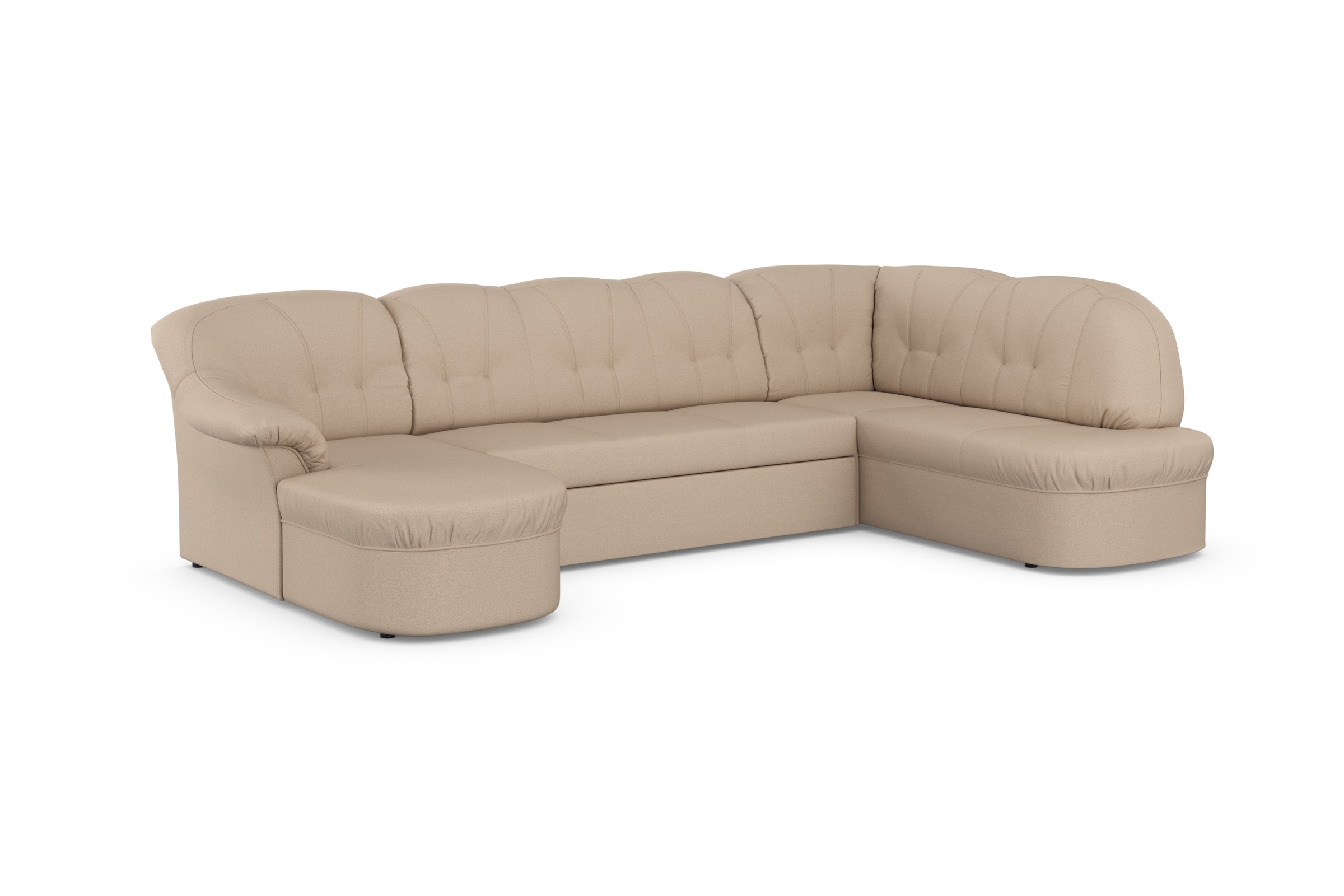 DOMO collection Wohnlandschaft »Pegnitz, zeitlos und modern, mit attraktiver Rückensteppung, U-Form«, wahlweise mit Bettfunktion