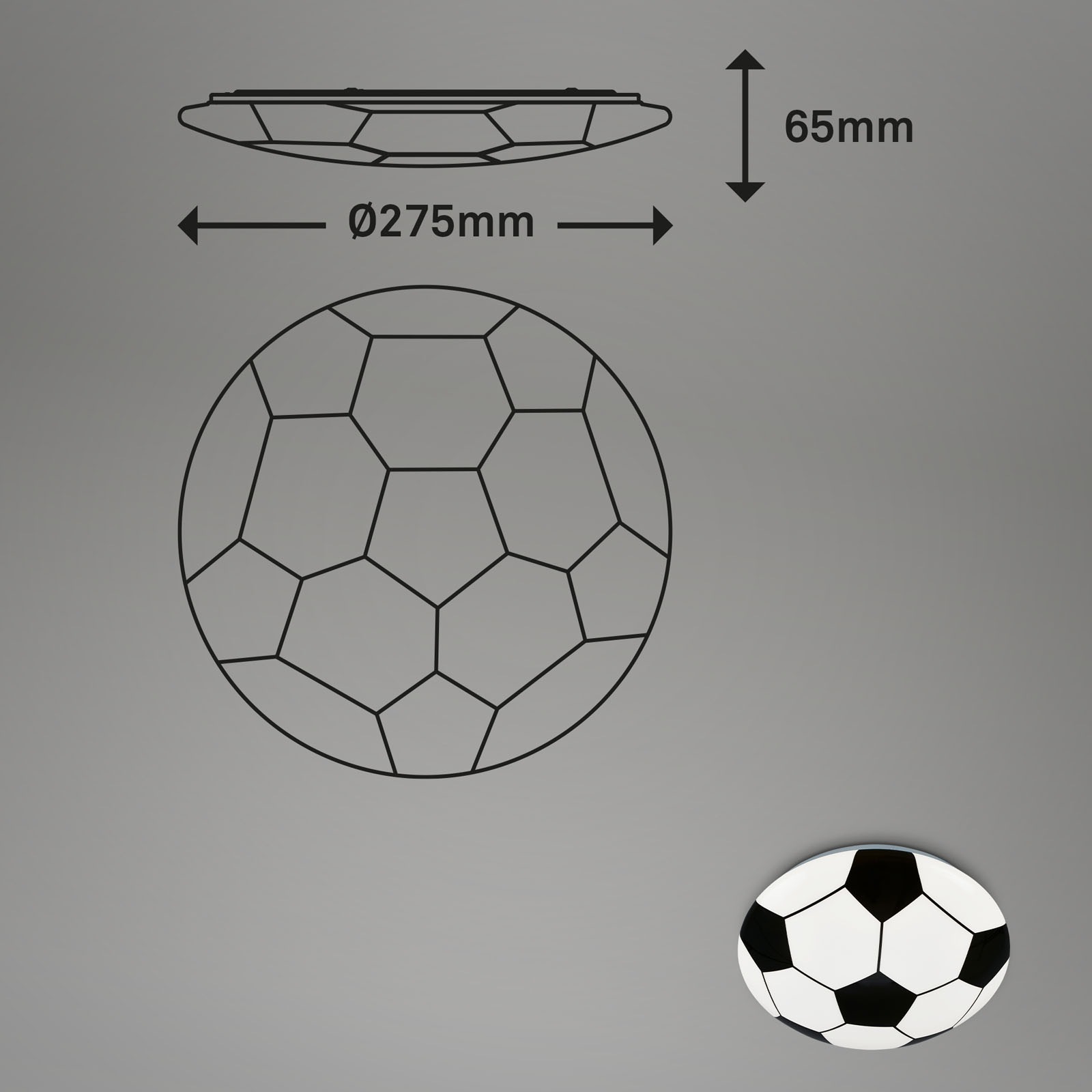 Briloner Leuchten Deckenleuchte »SOCCER«, 12 Watt LED fest verbaut