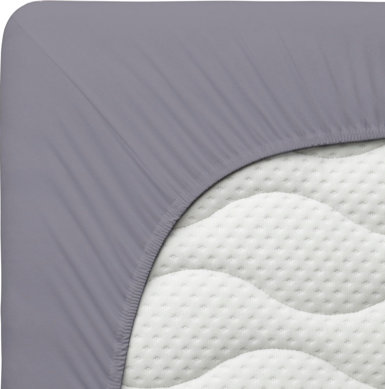 Schlafgut Spannbettlaken »PURE Bio-Baumwolle mit Elasthan, dehnbar blickdicht, straff, Bettlaken« PREMIUM Laken für Matratzen bis 30cm Höhe, in 90x200, 140x200, 180x200