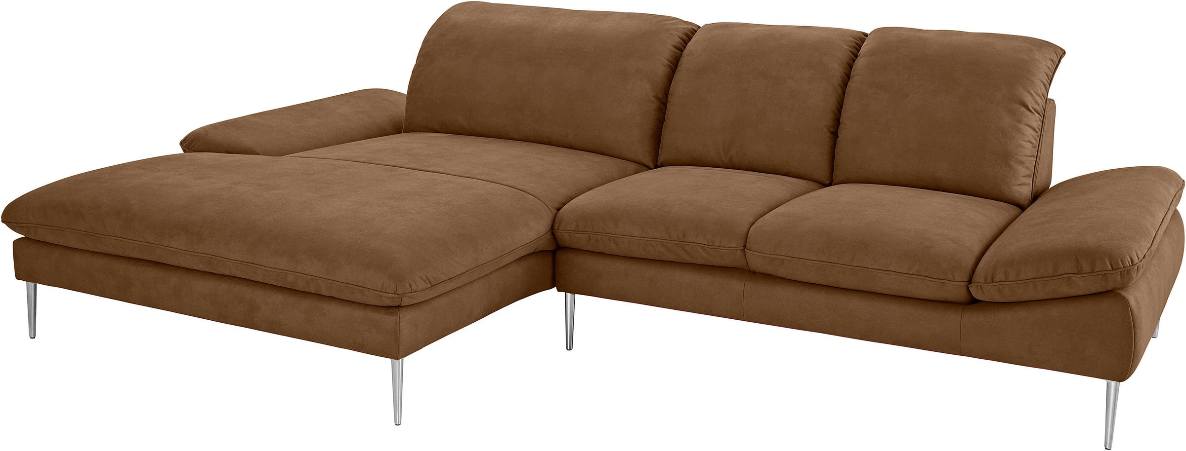 W.SCHILLIG Ecksofa »enjoy&MORE, Designsofa, elegant und bequem, L-Form«, mit Sitztiefenverstellung, Füße Chrom glänzend, Breite 310 cm