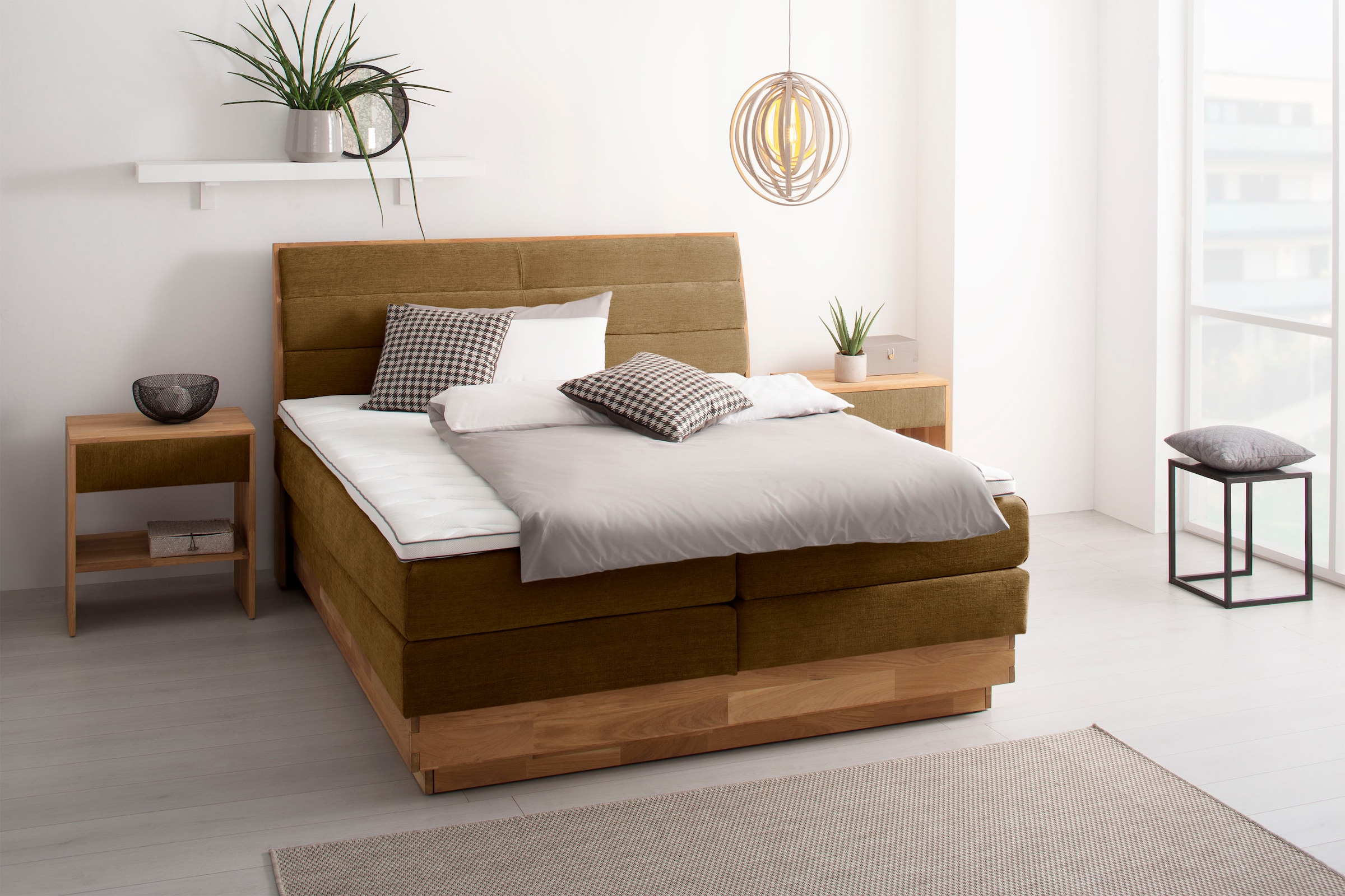 OTTO products Boxspringbett, LED-Beleuchtung, mit zertifizierten, recycelte günstig online kaufen