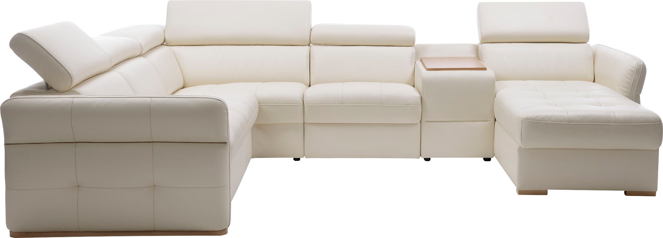 exxpo - sofa fashion Wohnlandschaft »Massimo, Familien Sofa mit viel Platz, Lederbezug, bequem, komfortabel«, U-Form, inkl. Bettfunktion, Bettkasten, elektr. Relaxfunktion