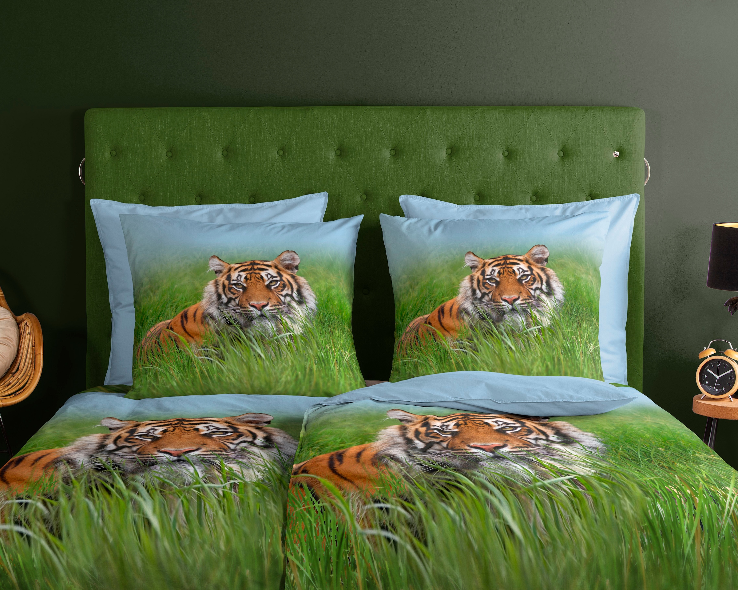 good morning Wendebettwäsche »Silencet«, 100% Baumwolle, 2 Teilig, 135x200, Reißverschluss, Wendeoptik, Tiger