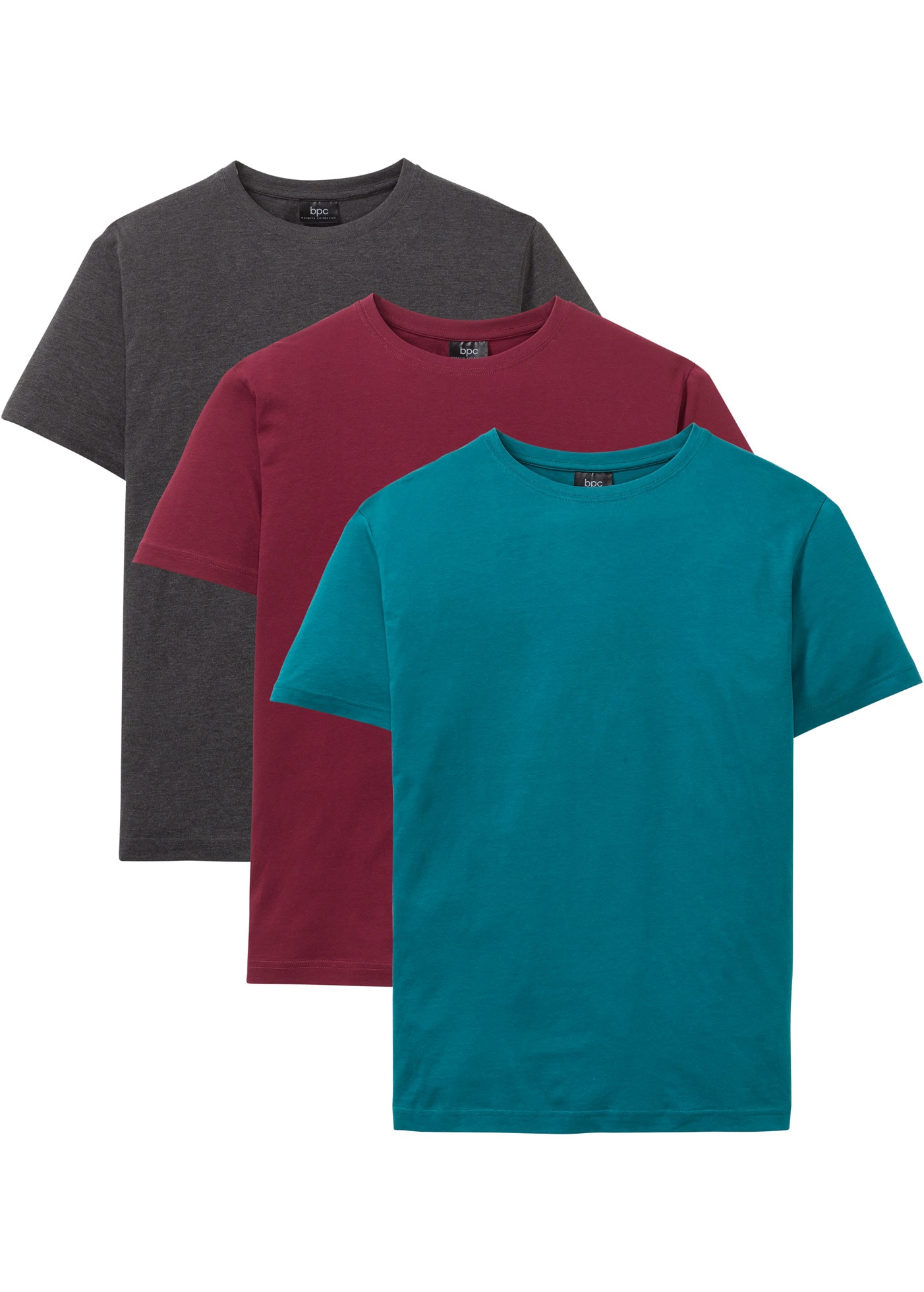 bonprix T-Shirt »T-Shirt (3er Pack)« Packung, 3, 3 Stk. T-Shirt (3er Pack) mit Rundhalsausschnitt