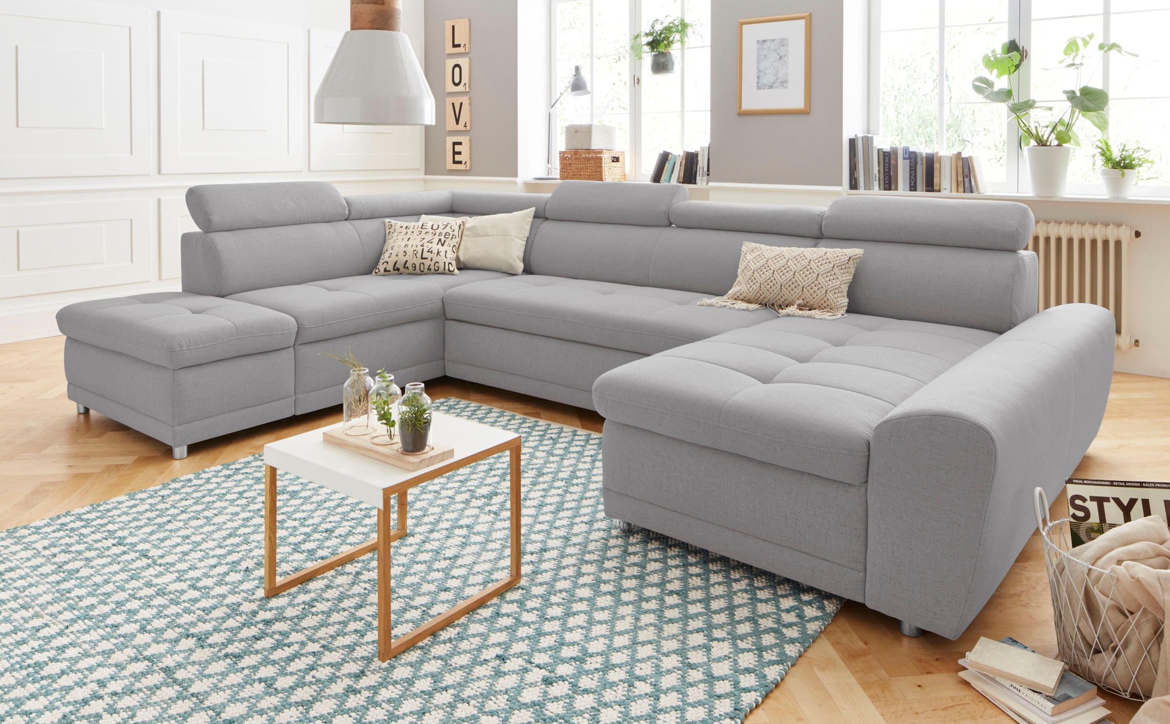 sit&more Wohnlandschaft »Riva U-Form« wahlweise mit Bettfunktion günstig online kaufen