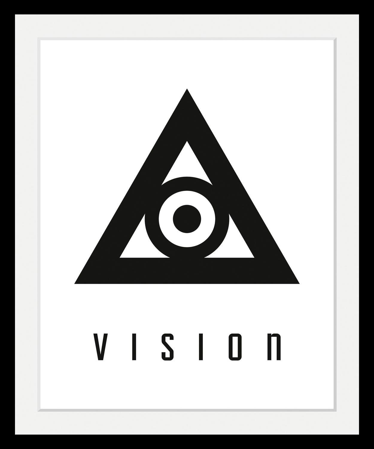 queence Bild »Vision«, Schriftzug-Schriftzüge-Motivationsbilder-Schwarz-Wei günstig online kaufen