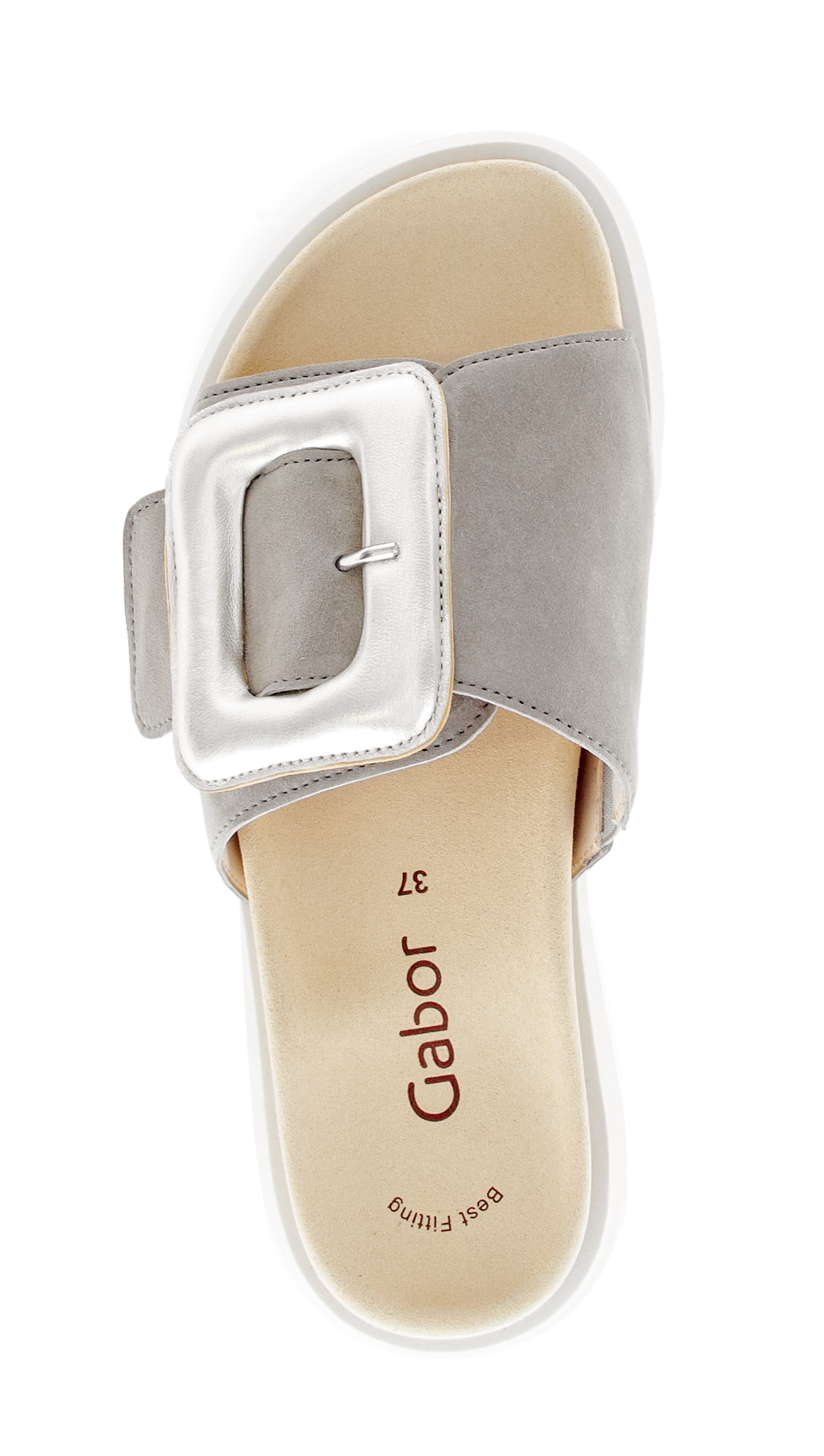 Gabor Pantolette  , Plateau, Sommerschuh, Schlappen mit großer Zierschnalle