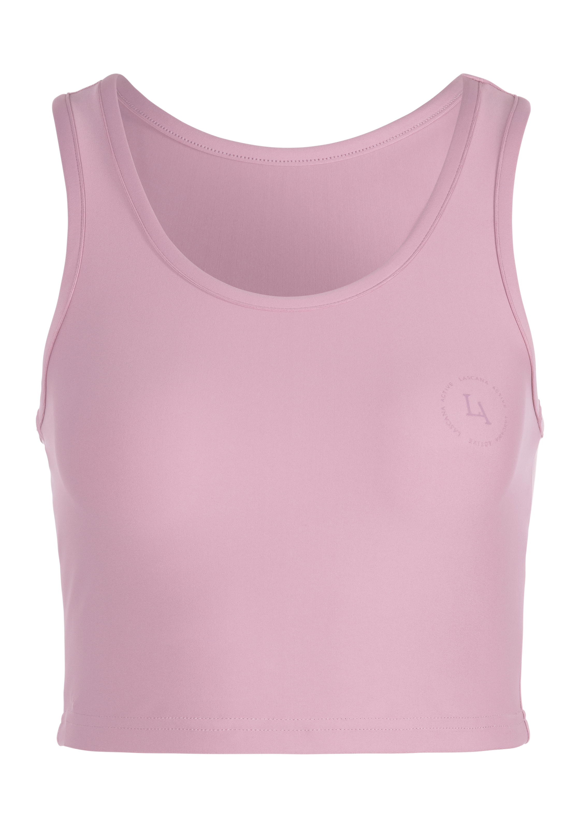 LASCANA ACTIVE Crop-Top, Sporttop mit Ringerrücken und Logodruck