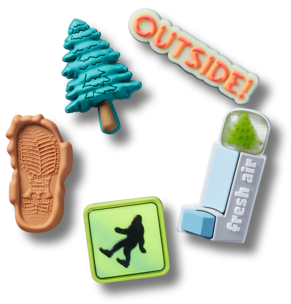 Crocs Schuhanstecker »Jibbitz™ Sasquatch Adventure« Set, Kein Spielzeug. Nicht für Kinder unter 3 Jahren geeignet, 5 Stk. Schuh Anstecker im Outdoor Look