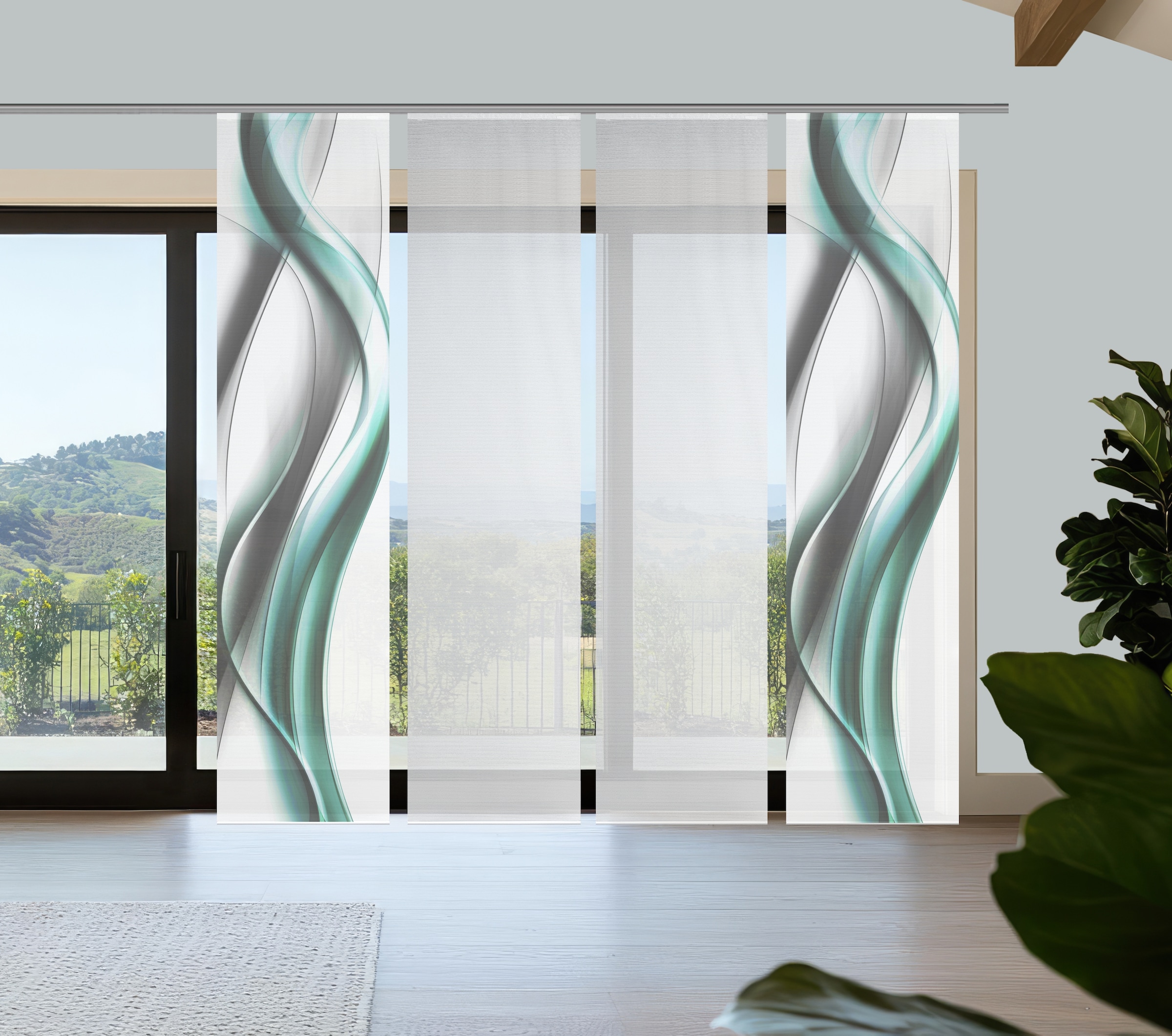 Vision S Schiebegardine »CARA« Paneelwagen 4 Stk. tlg. Schiebevorhang,Bambu günstig online kaufen