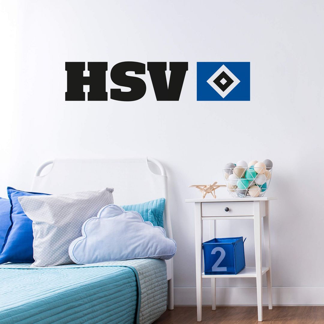 Wall-Art Wandtattoo »Hamburger SV Logo + Schriftzug«, (1 St.),  selbstklebend, entfernbar auf Raten bestellen