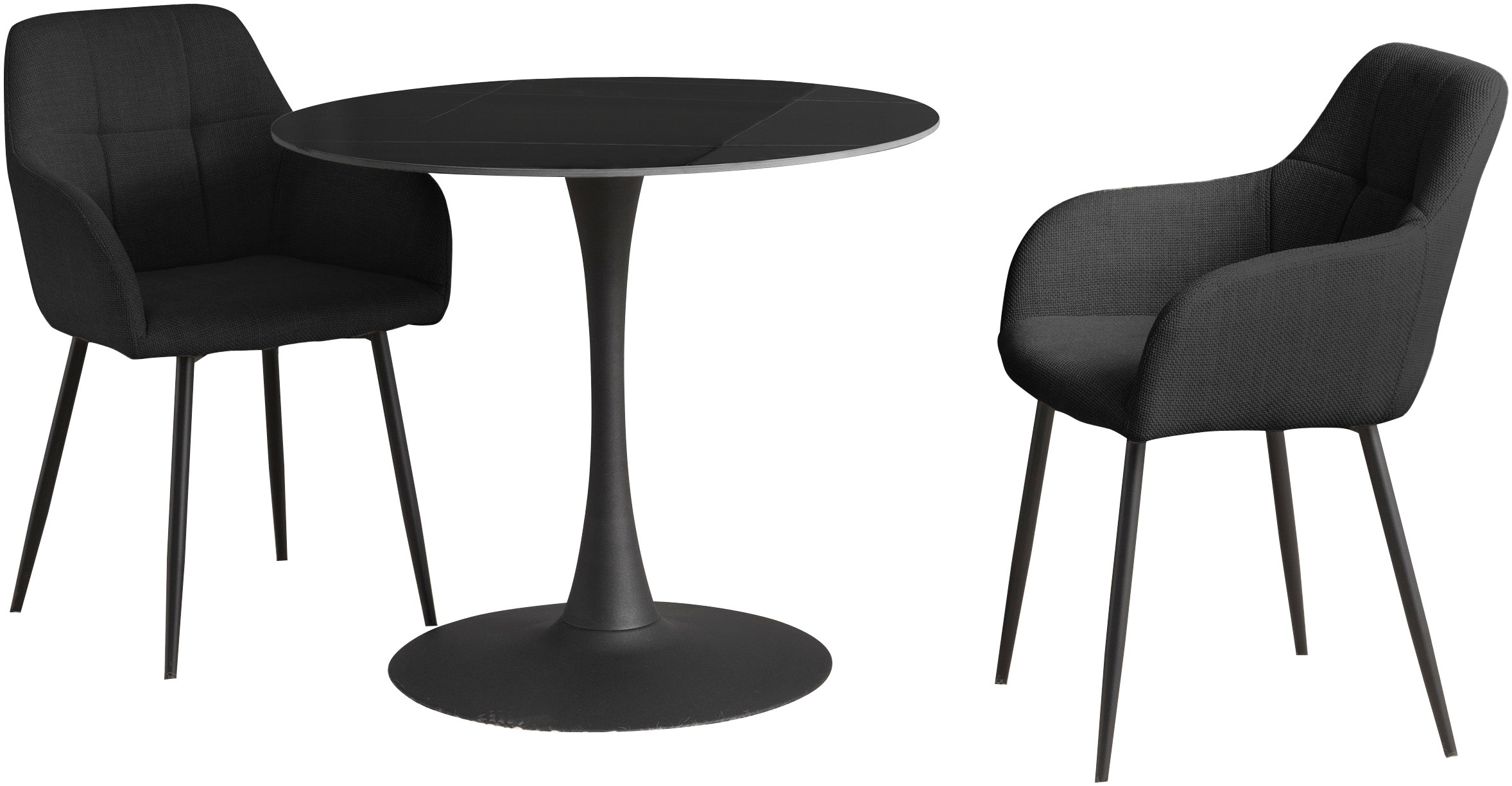 HELA Essgruppe »MOSEL« 3 Stk. tlg. Tisch 90x75 cm, Platte rund, gesinterter günstig online kaufen