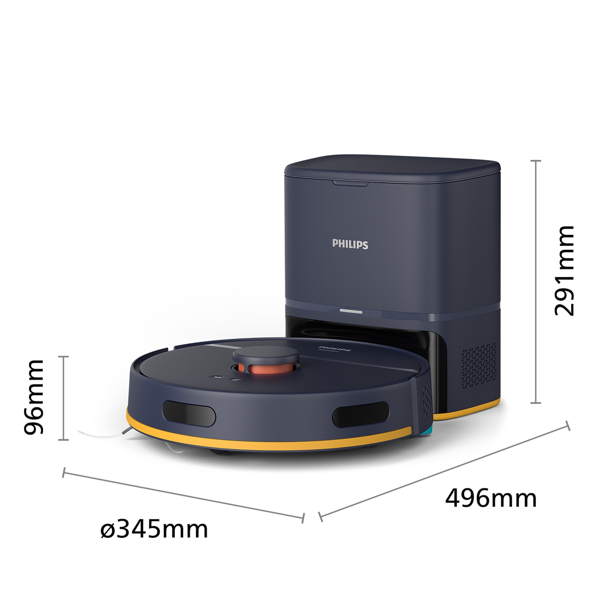 Philips Nass-Trocken-Saugroboter »XU2100/10 2000 Series, mit Teppich-Boost Funktion«, LDS-Radarnavigationssystem, HomeRun App, inkl. Entleerungsstation