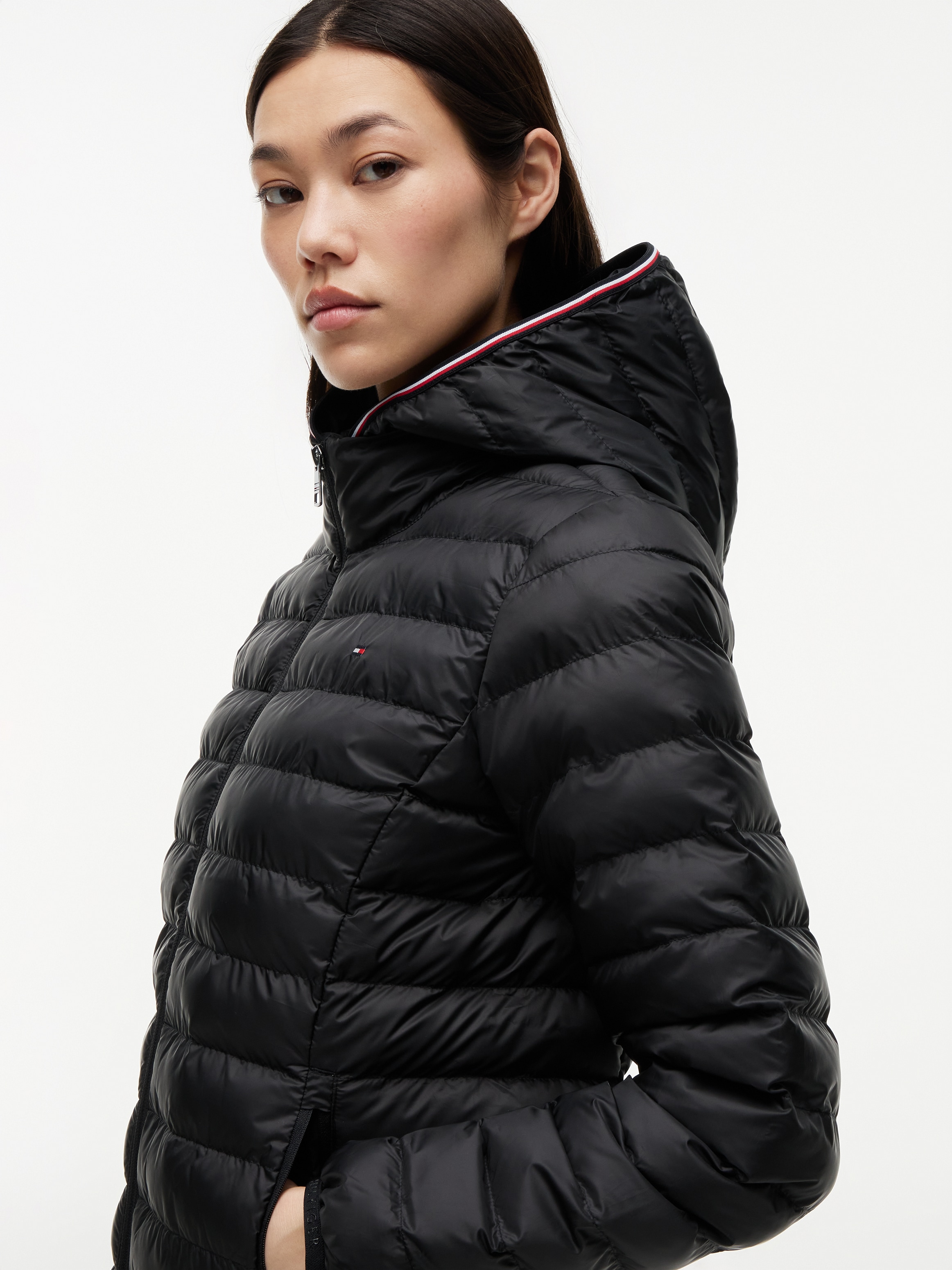 Tommy Hilfiger Steppjacke »LW PADDED GLOBAL STRIPE JACKET« Global Serie TH WOMEN,  mit Kapuze sportive Kapuze mit Global Stripe