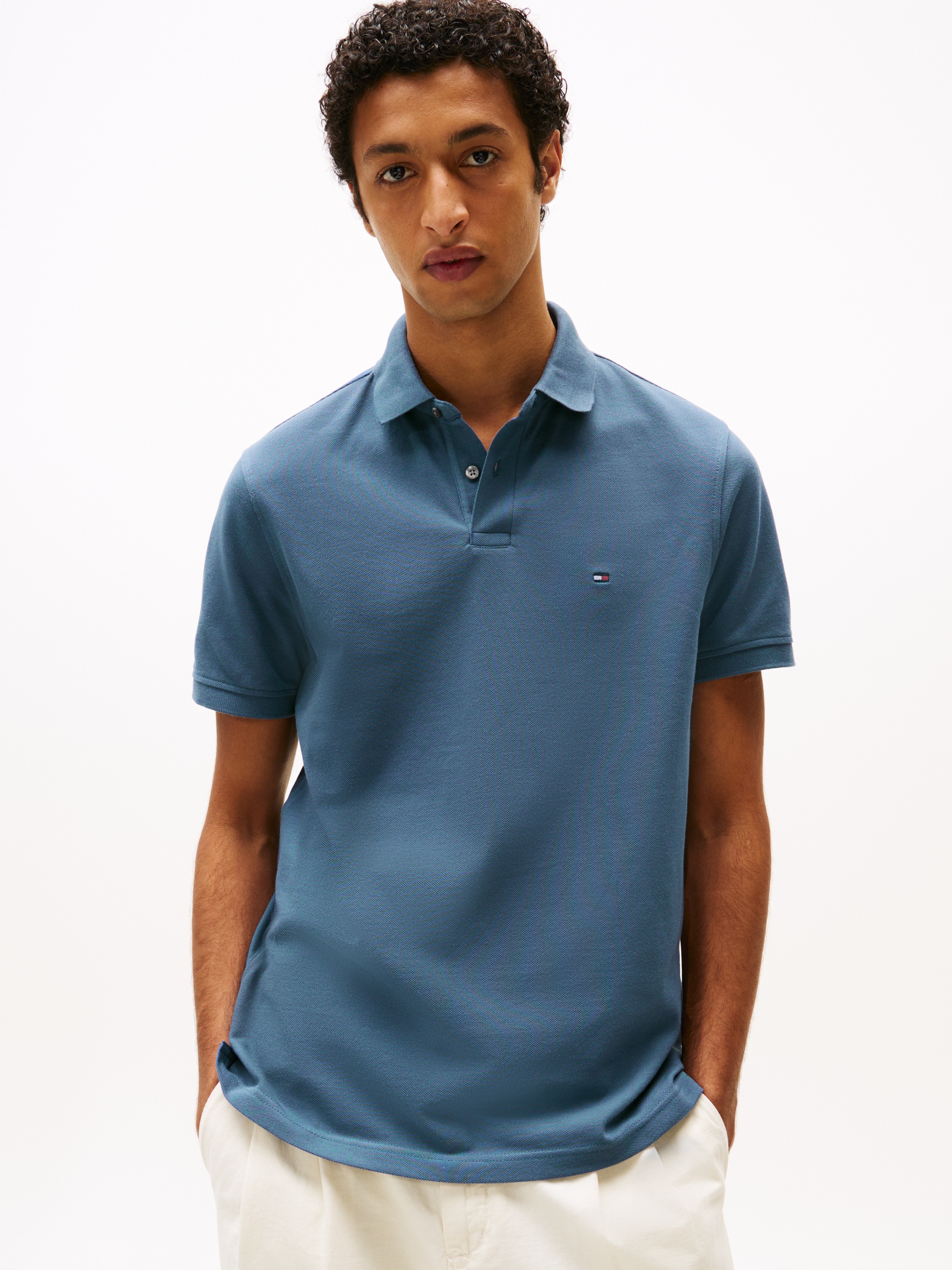Tommy Hilfiger Poloshirt »1985 REGULAR POLO mit Kontraststreifen und Knopfleiste« unifarben, sportlich, regular fit, Baumwollmix, Polokragen