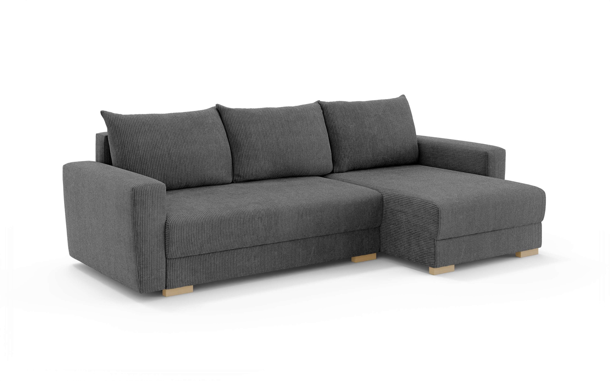 Home affaire Ecksofa »MAGHERA universell Schlafsofa mit Bettkasten, Maße B/T/H: 255/142/84cm« L-Form mit Recamiere rechts oder links montierbar, hoher Sitzkomfort