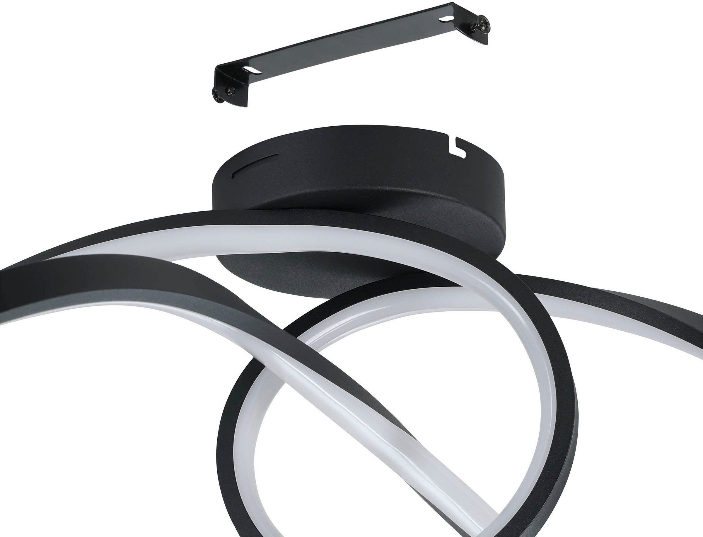 EGLO Deckenleuchte »Calarossa-Z Deckenlampe, ZigBee, App und Sprachsteuerung, Metall« LED-Modul 1 Stk. Kaltweiß | RGB Wand-/Deckenleuchte - L70,5 x B23 x H20,5 cm - schwarz - 22W inkl.