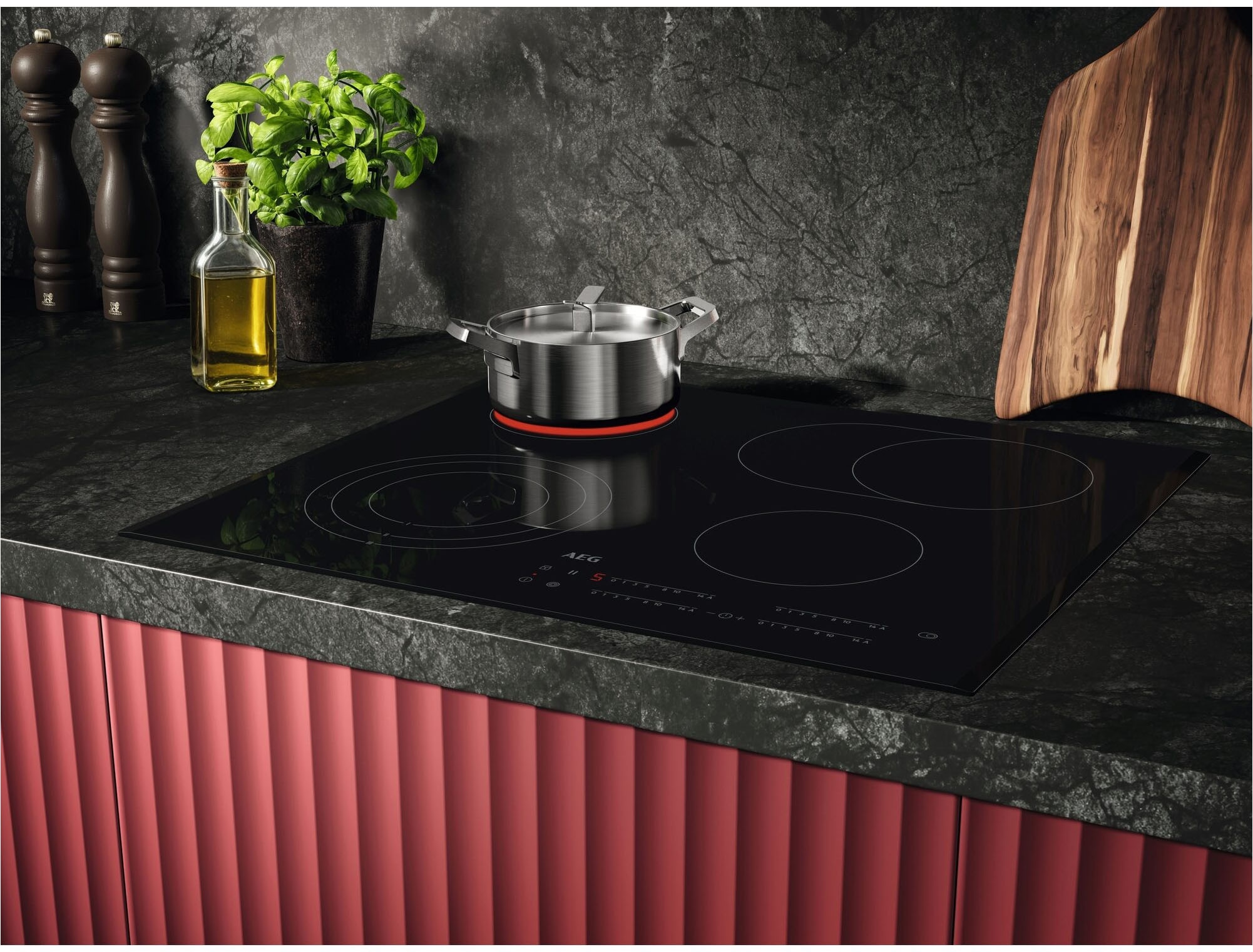 AEG Elektro-Kochfeld »TO64RA07FB« Autarkes Kochfeld: Erweiterbare Kochzonen für große Pfannen und Töpfe