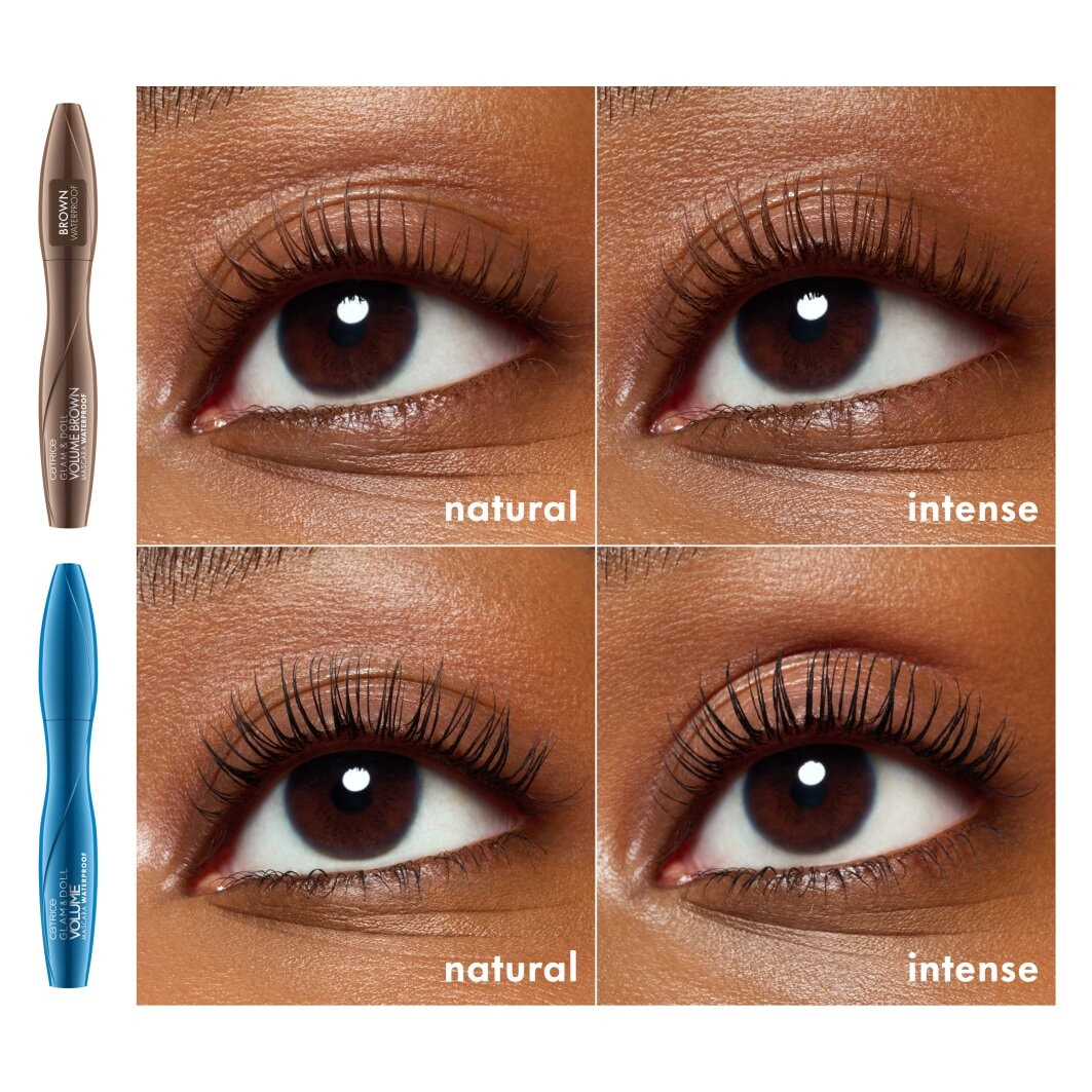 Catrice Mascara »Glam & Doll Volume Brown Mascara Waterproof«, (Set, 3 tlg.), Wasserfest und volumengebend für einen natürlichen Alltagslook!